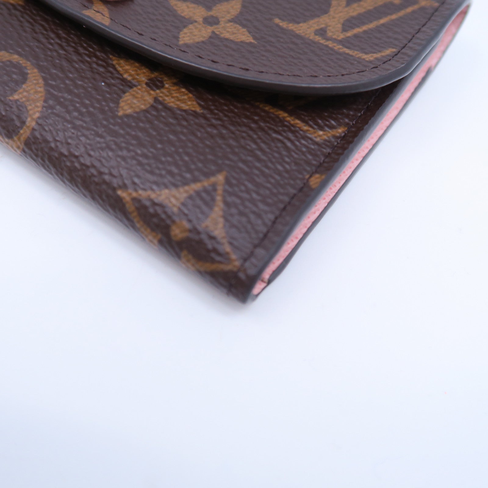 LOUIS VUITTON Monogram Rosalie Card Case金扣卡片套啡色/粉紅色