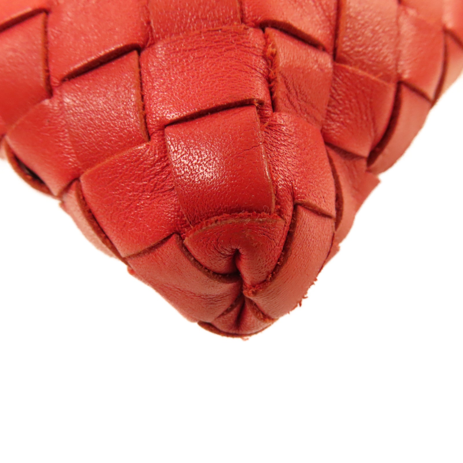 BOTTEGA VENETA 織紋皮革Shoulder Bag肩背袋紅色