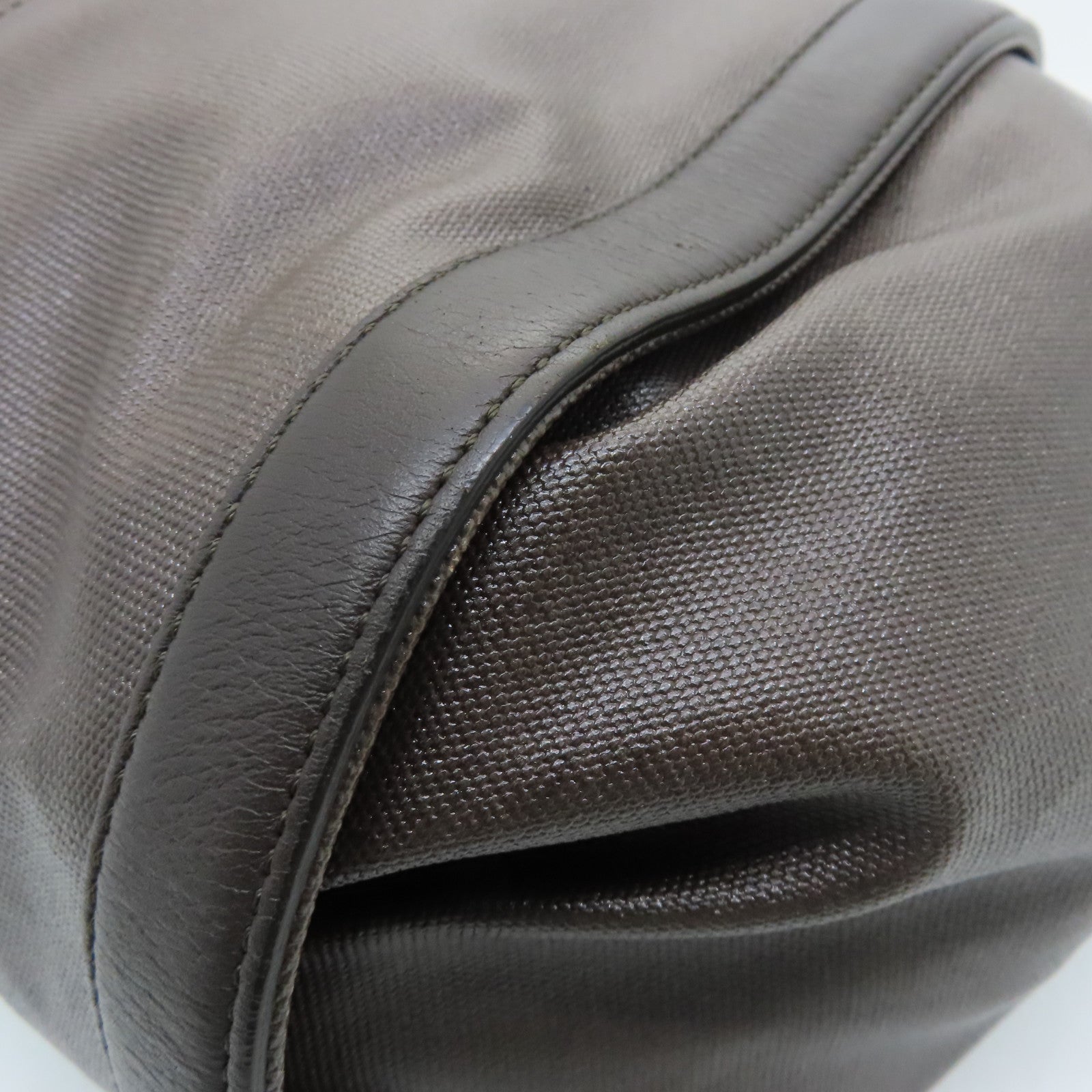 TOD'S 涂层帆布2 Way Shoulder银扣手挽肩背两用袋啡色