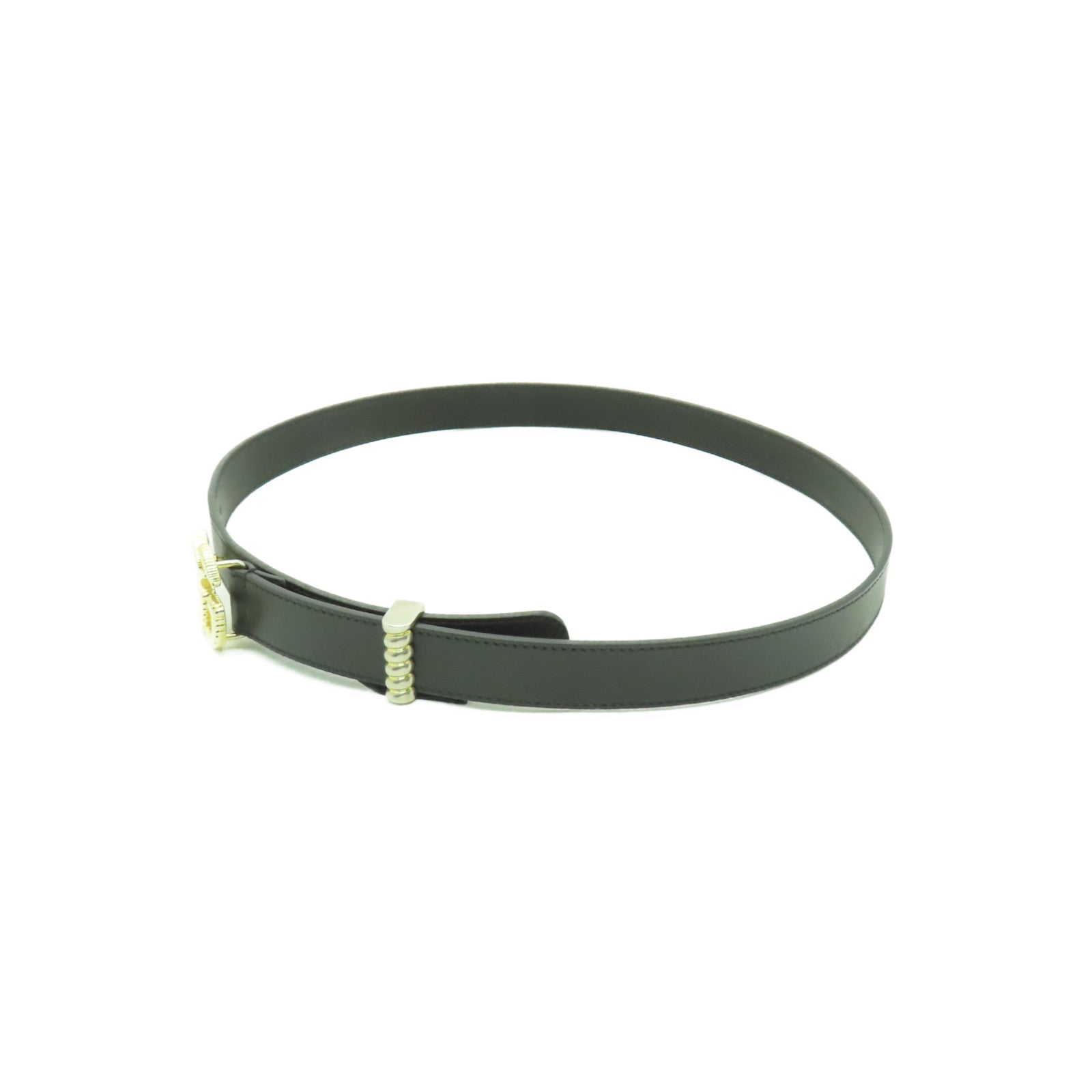 GUCCI 牛皮皮革Belt 85cm金扣皮帶黒色