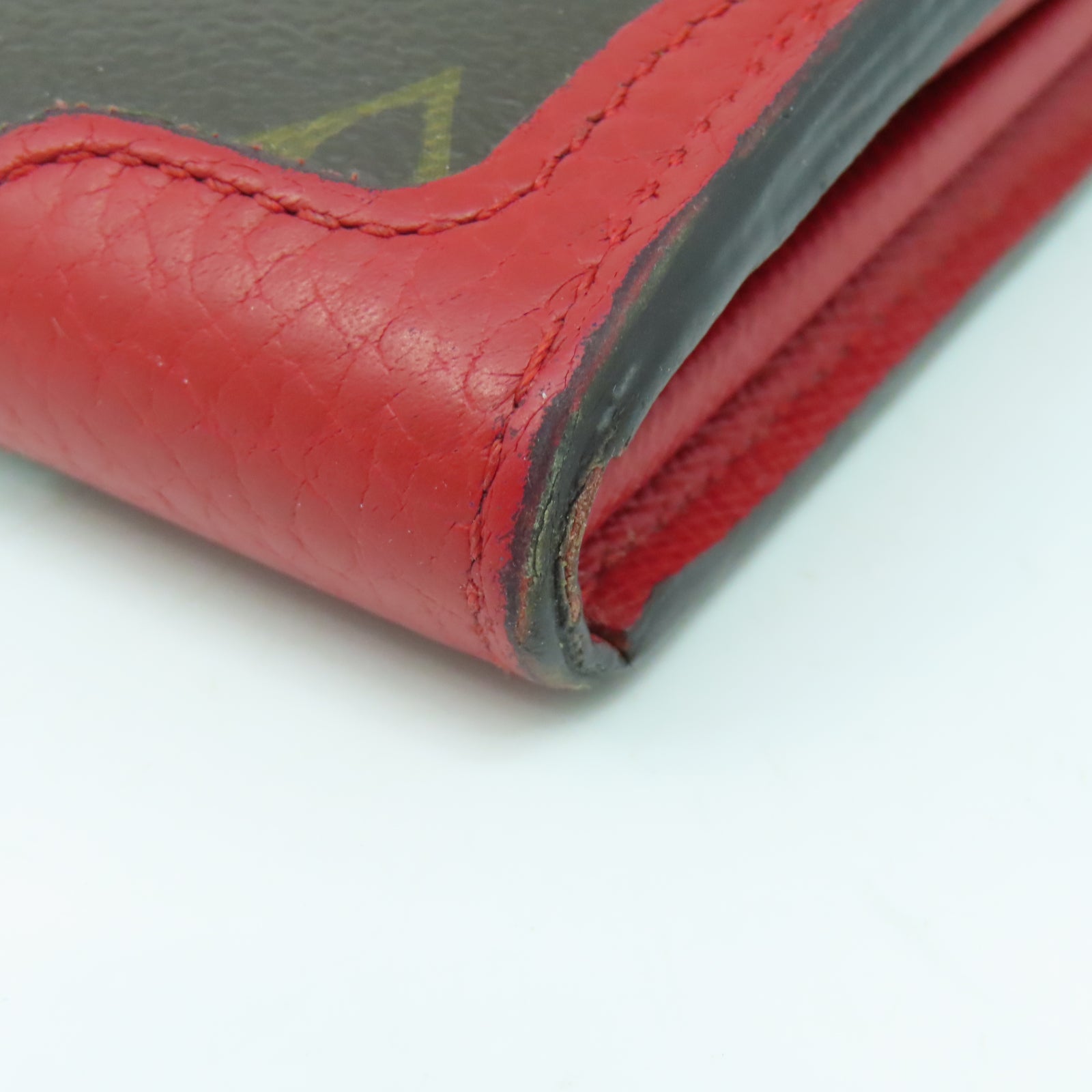 LOUIS VUITTON Monogram Sarah Wallet Retiro金扣長錢包啡色/紅色