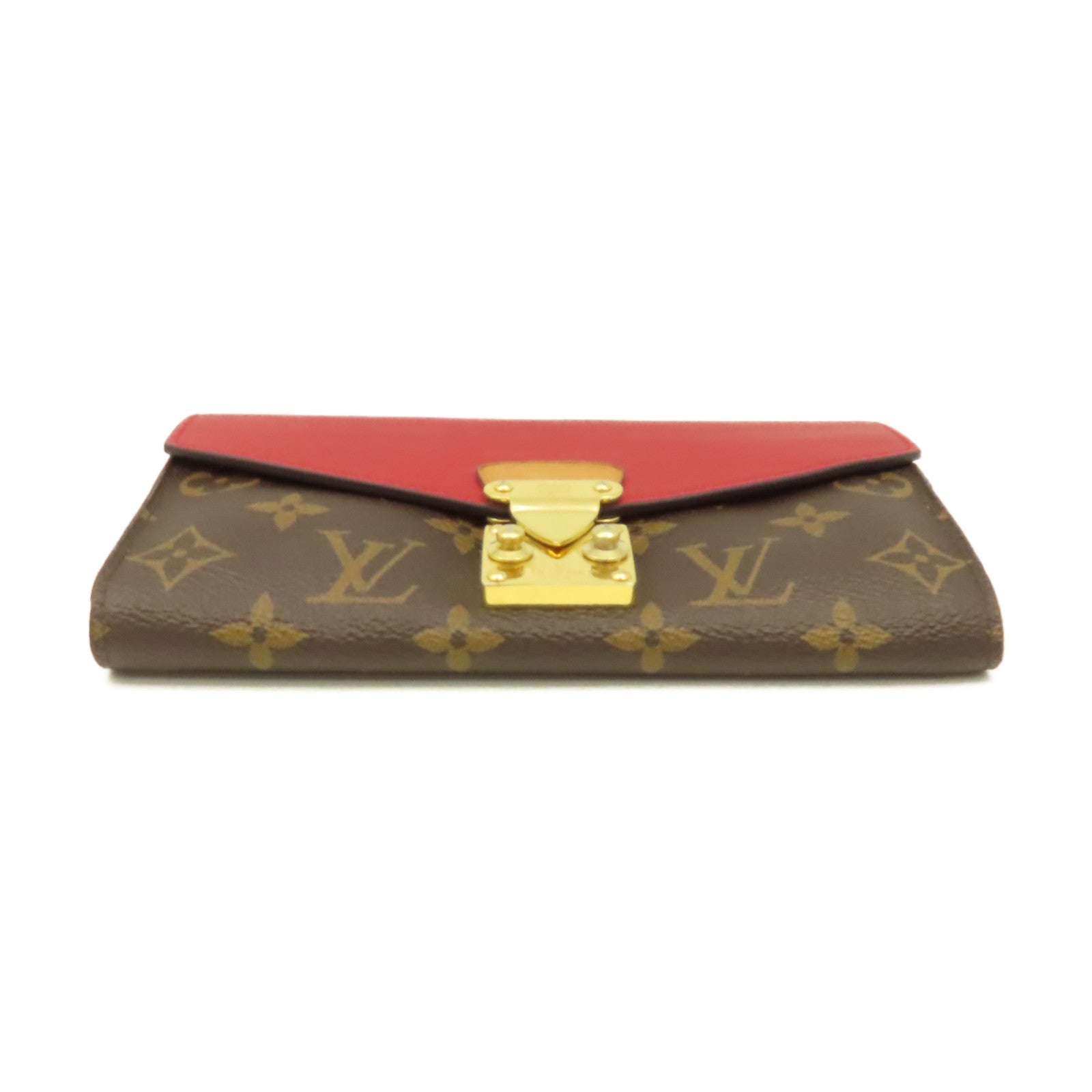 LOUIS VUITTON 【激減優惠】Monogram Pallas Long Wallet金扣長錢包啡色/紅色