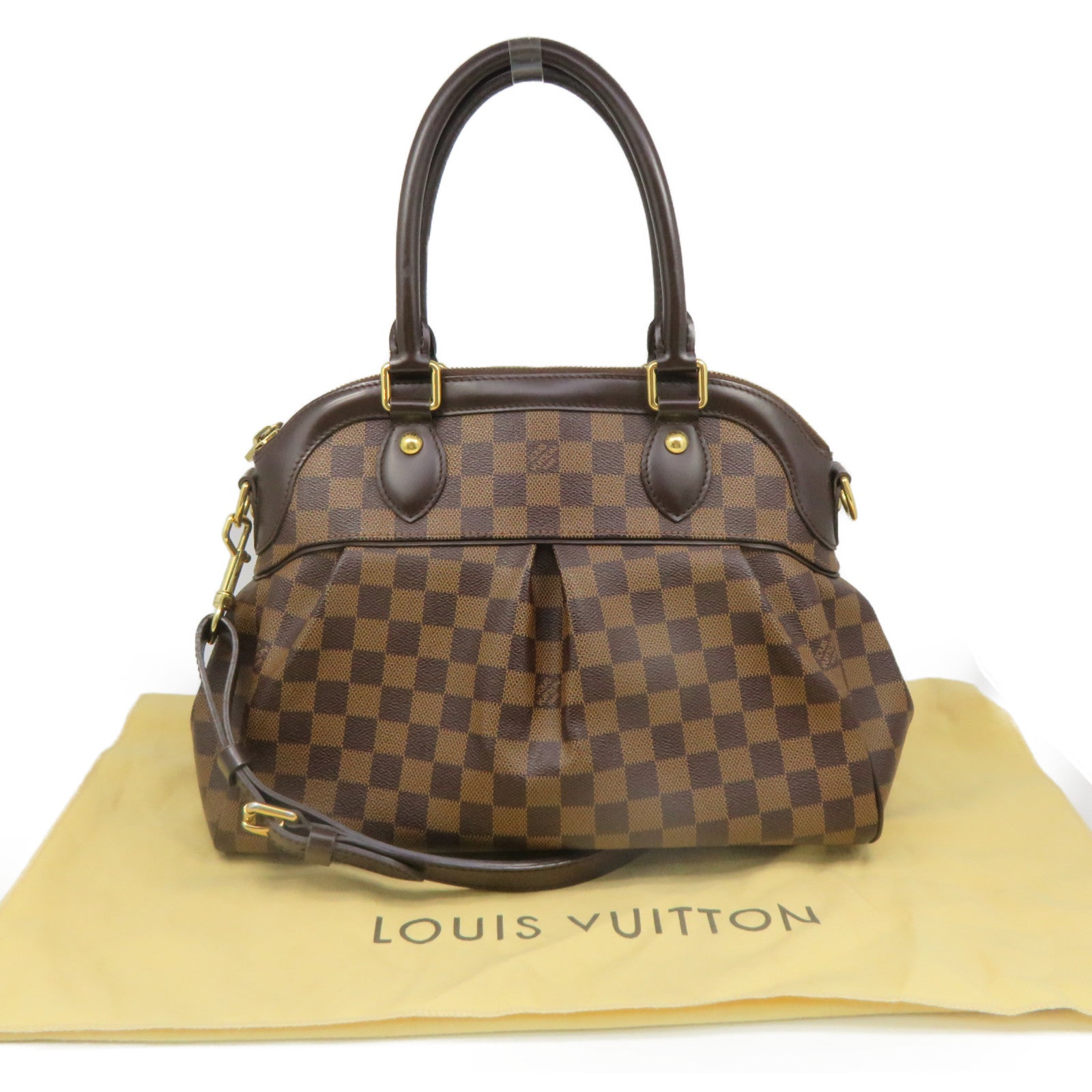 LOUIS VUITTON Damier Trevi PM 2Way Shoulder Bag手挽肩背兩用袋啡色