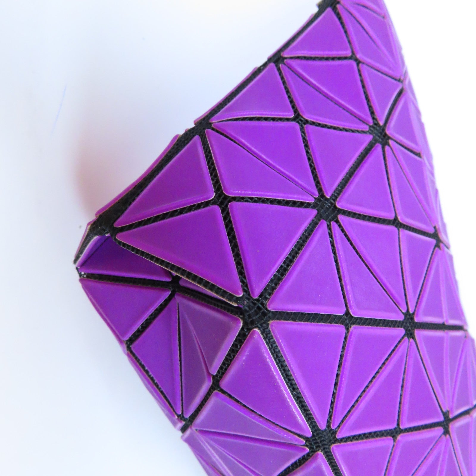 ISSEY MIYAKE PVC Pouch銀扣手拿包紫色