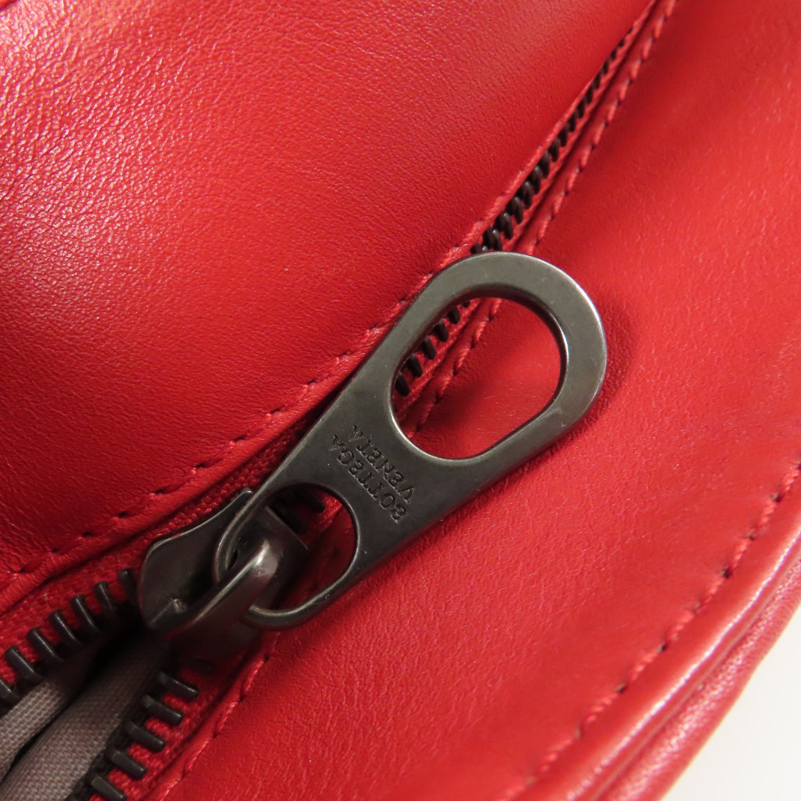 BOTTEGA VENETA 織紋皮革Shoulder Bag肩背袋紅色