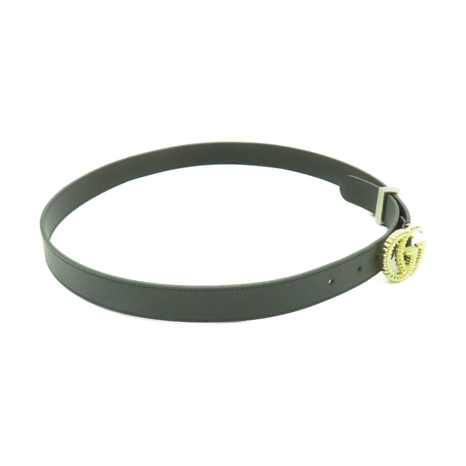 GUCCI 牛皮皮革Belt 85cm金扣皮帶黒色