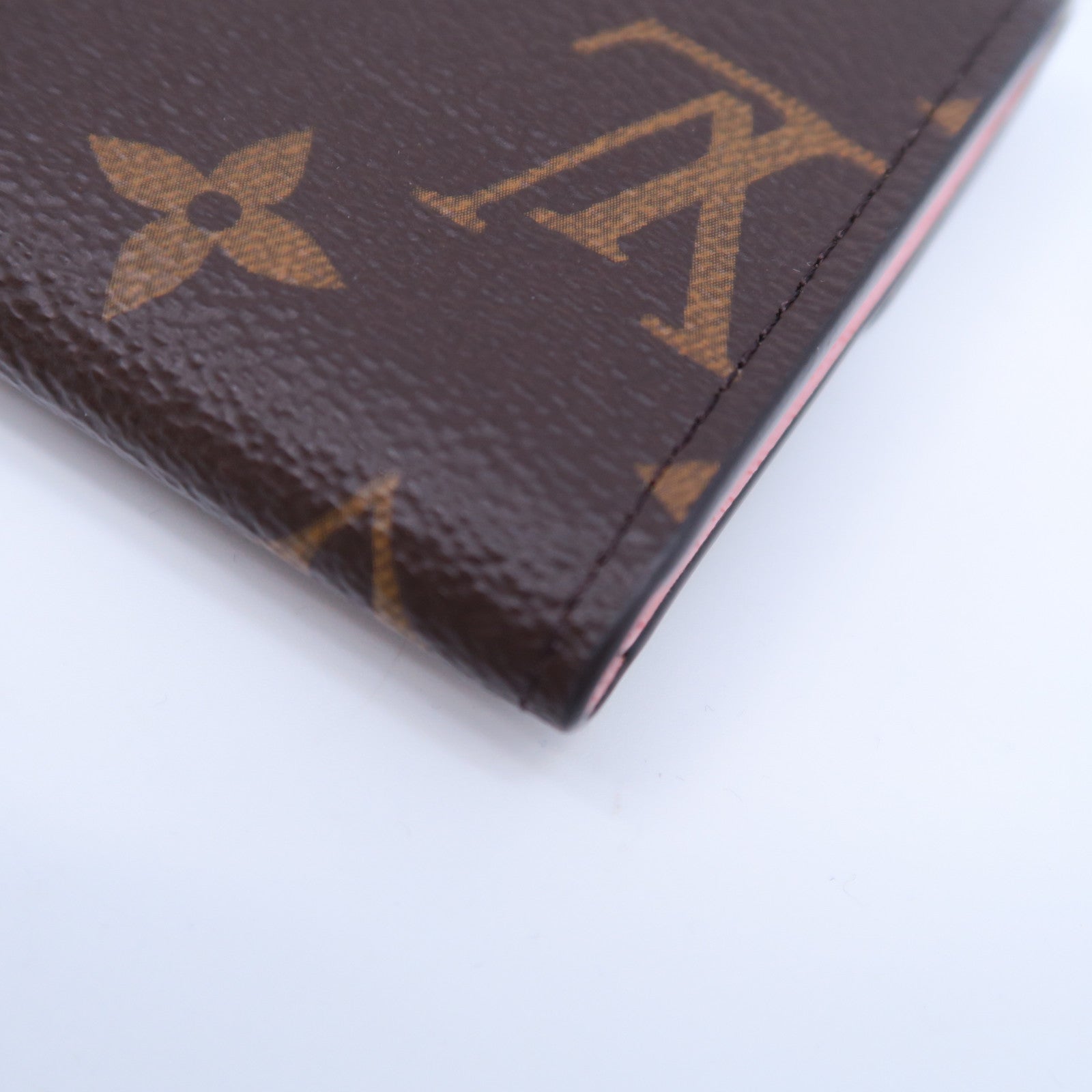 LOUIS VUITTON Monogram Rosalie Card Case金扣卡片套啡色/粉紅色