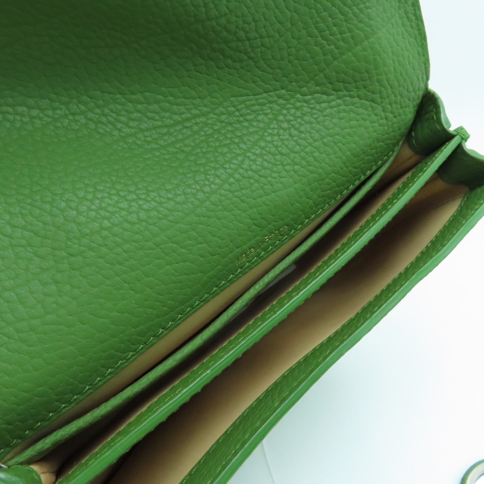 Delvaux 牛皮皮革Le Mutin Mini Shoulder Bag金扣肩背袋绿色