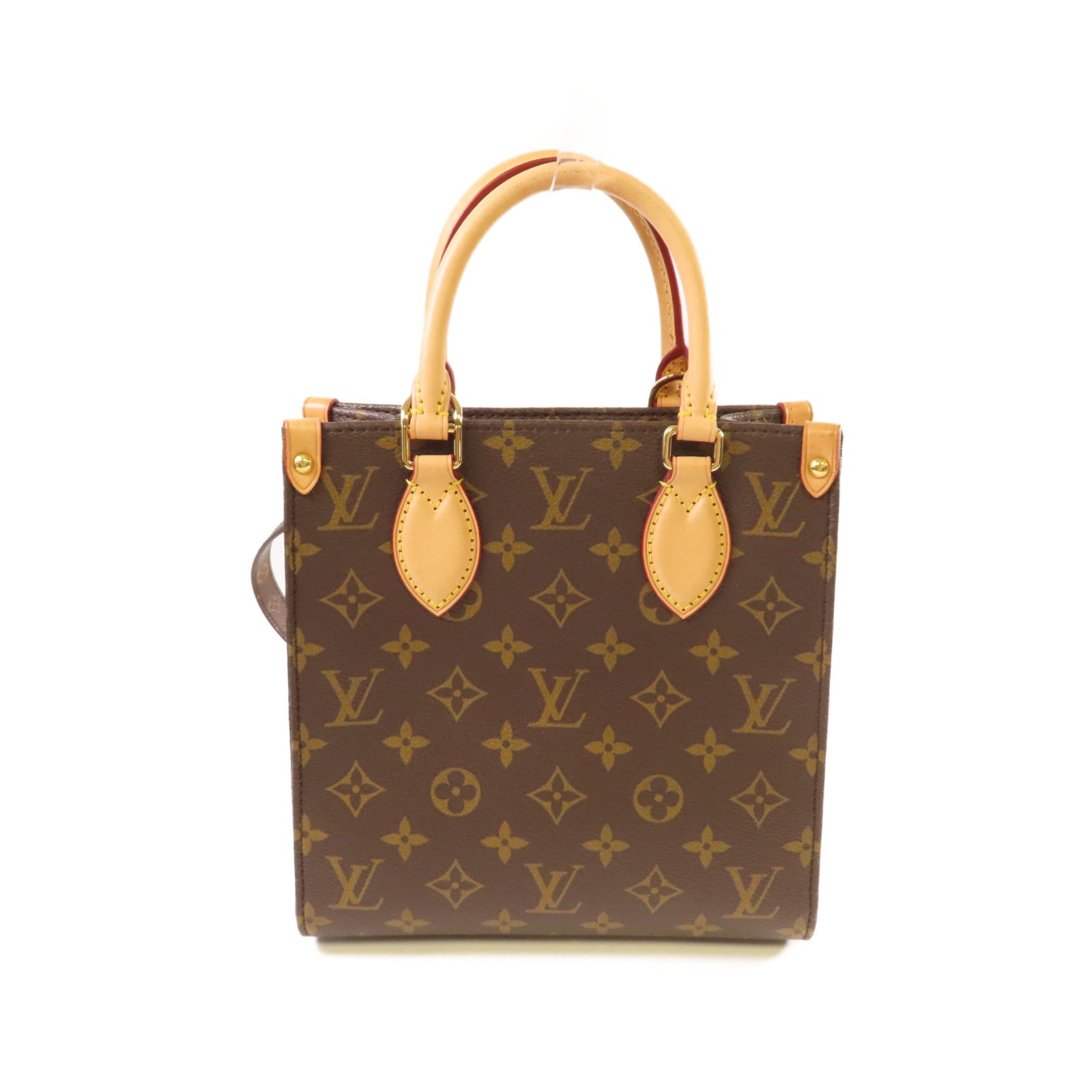 LOUIS VUITTON Monogram Sac Plat BB 2Way Shoulder Bag金扣手挽肩背兩用袋啡色