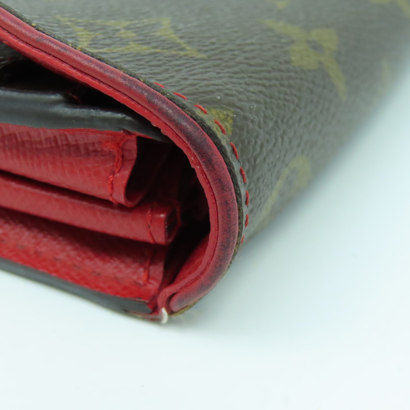 LOUIS VUITTON Monogram Sarah Wallet Retiro金扣長錢包啡色/紅色
