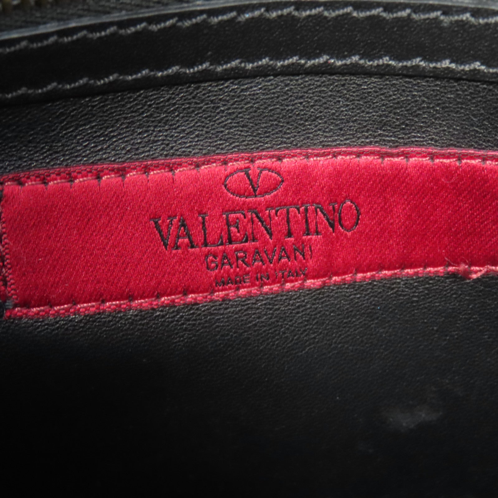 Valentino 牛皮皮革2Way Shoulder金扣手挽肩背兩用袋黑色