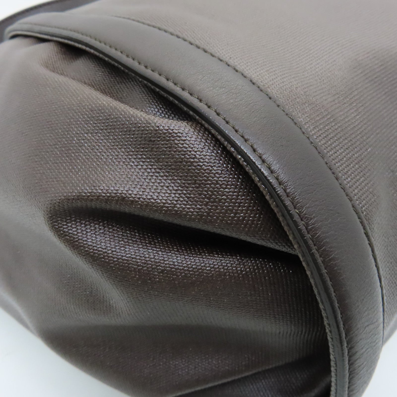 TOD'S 涂层帆布2 Way Shoulder银扣手挽肩背两用袋啡色