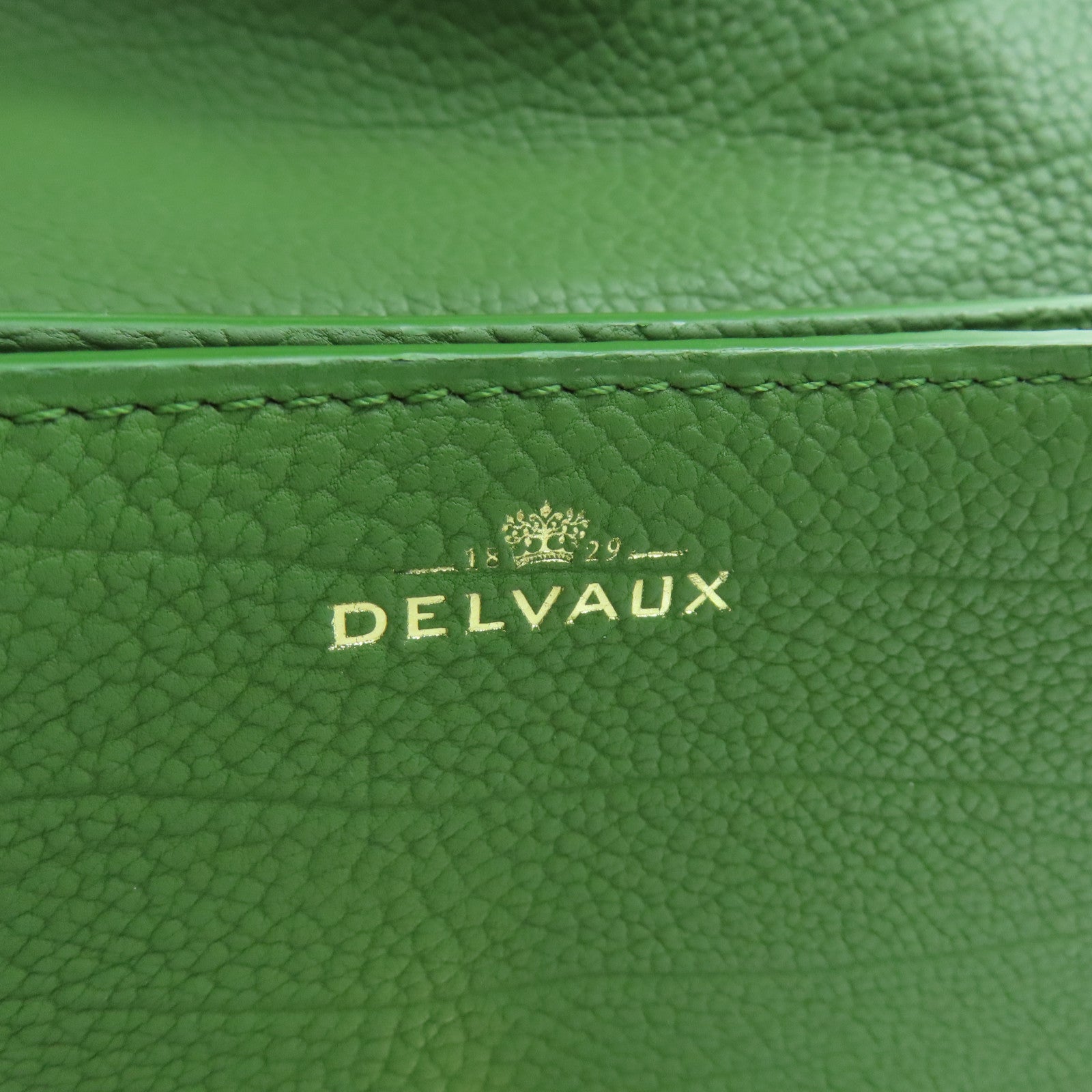 Delvaux 牛皮皮革Le Mutin Mini Shoulder Bag金扣肩背袋绿色