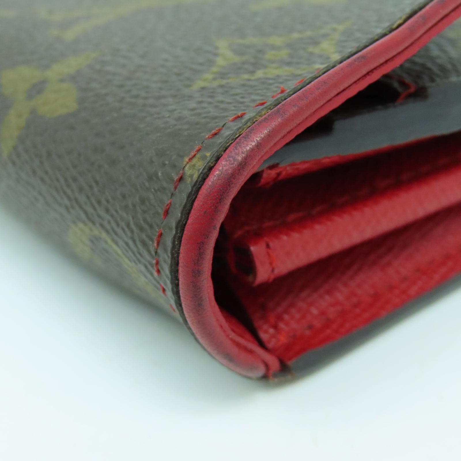 LOUIS VUITTON Monogram Sarah Wallet Retiro金扣長錢包啡色/紅色