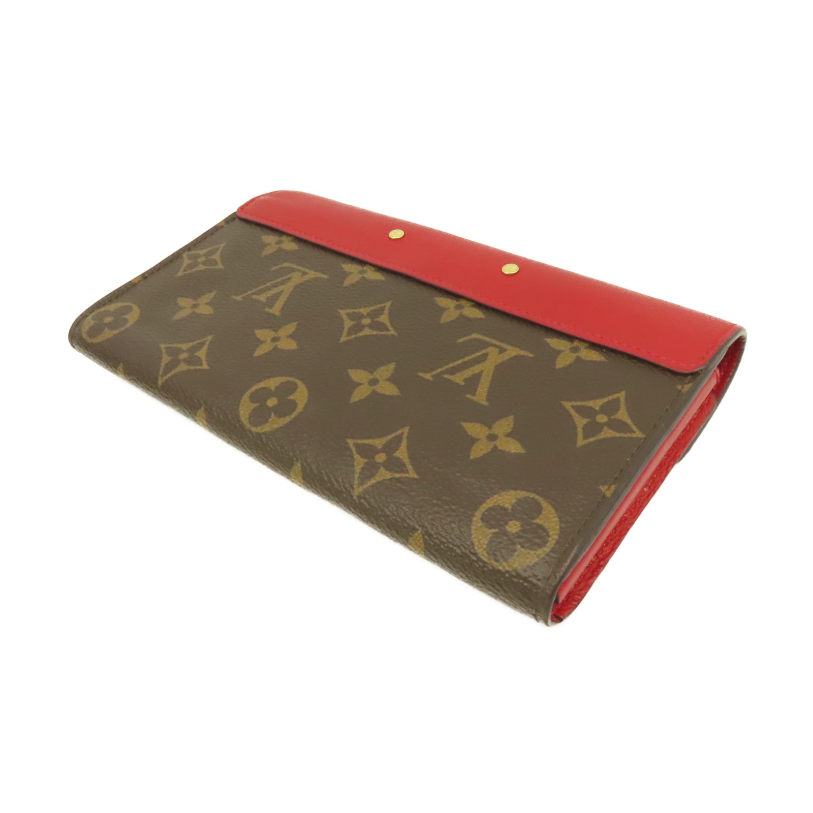 LOUIS VUITTON 【激減優惠】Monogram Pallas Long Wallet金扣長錢包啡色/紅色