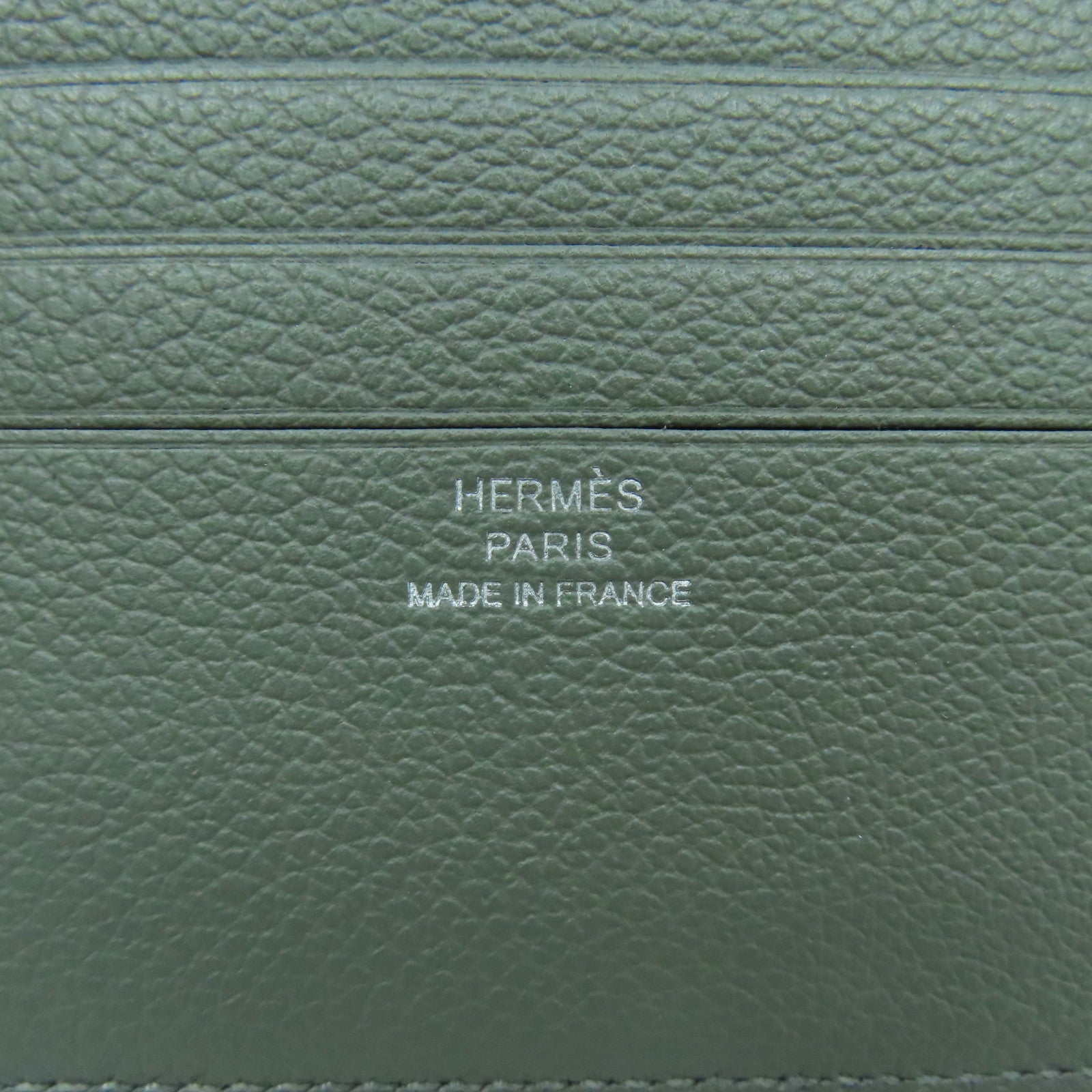 HERMES Evercolor皮革Citizen Twill Compact錢包積雨雲灰色