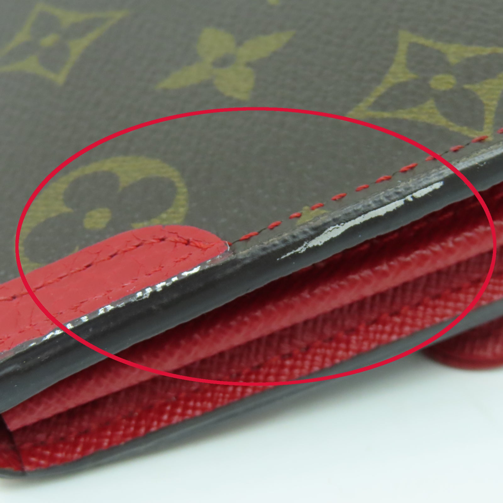 LOUIS VUITTON Monogram Sarah Wallet Retiro金扣長錢包啡色/紅色