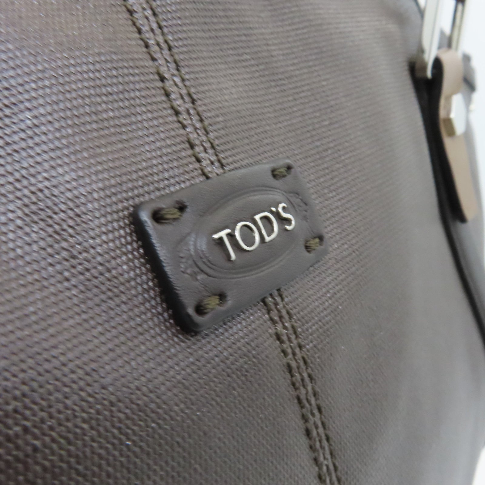 TOD'S 涂层帆布2 Way Shoulder银扣手挽肩背两用袋啡色