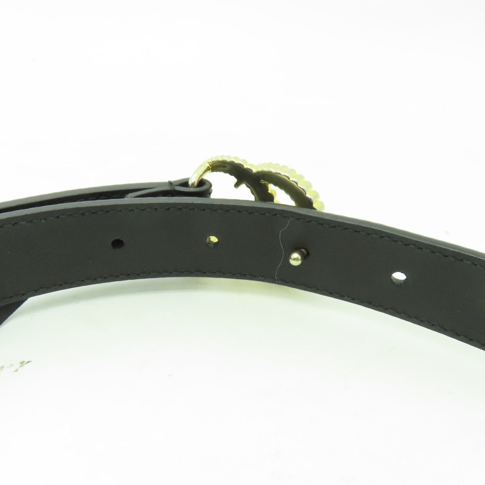 GUCCI 牛皮皮革Belt 85cm金扣皮帶黒色