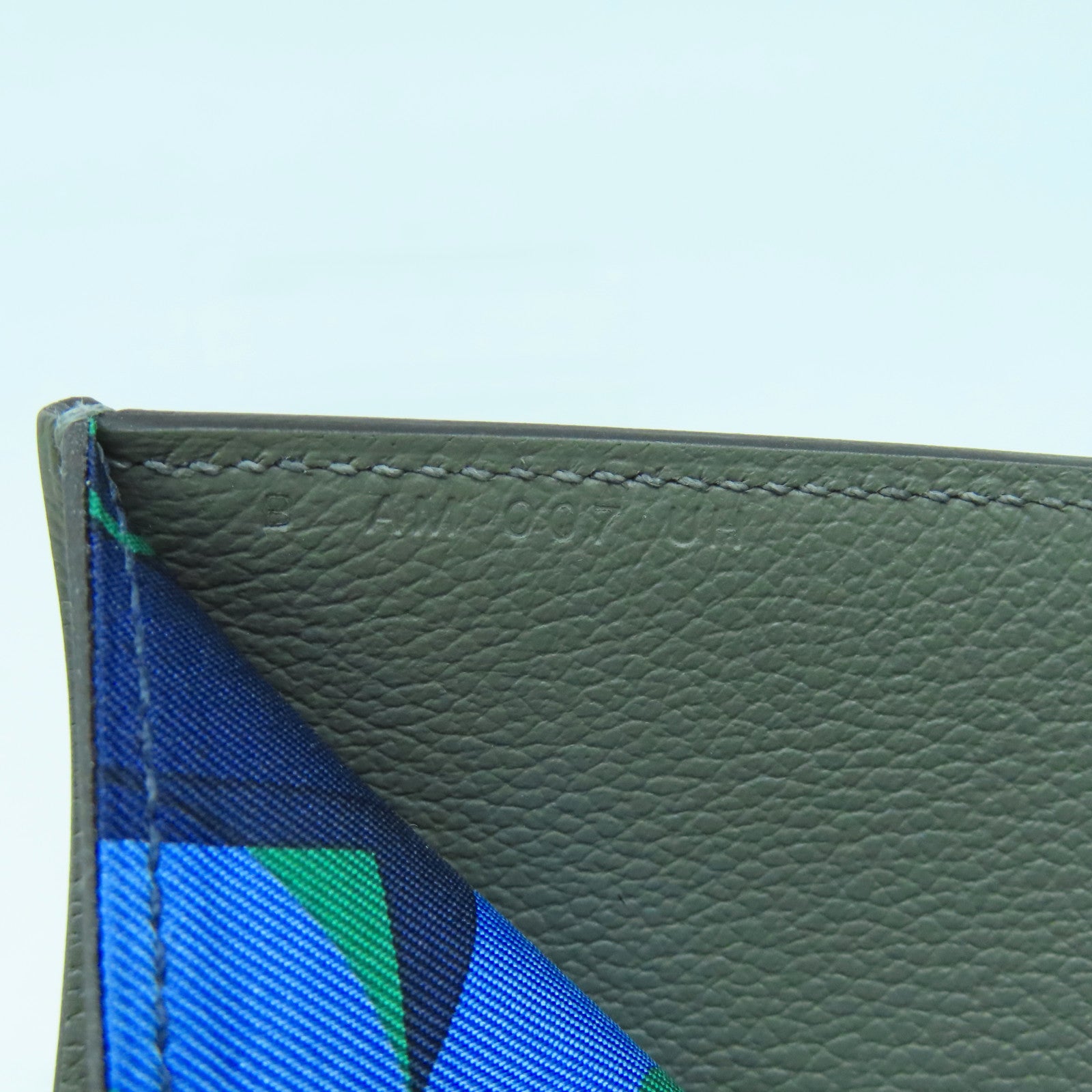 HERMES Evercolor皮革Citizen Twill Compact錢包積雨雲灰色