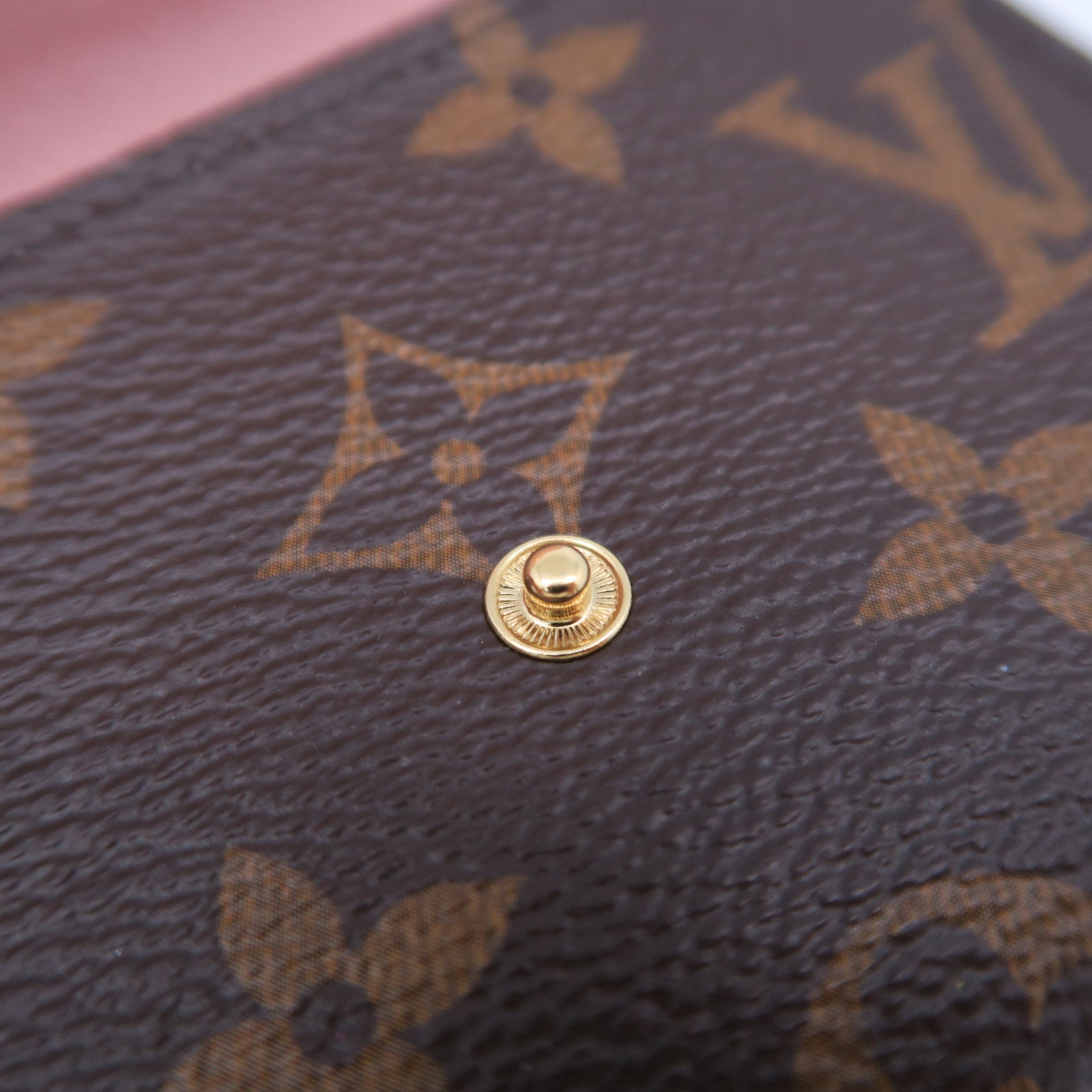LOUIS VUITTON Monogram Rosalie Card Case金扣卡片套啡色/粉紅色