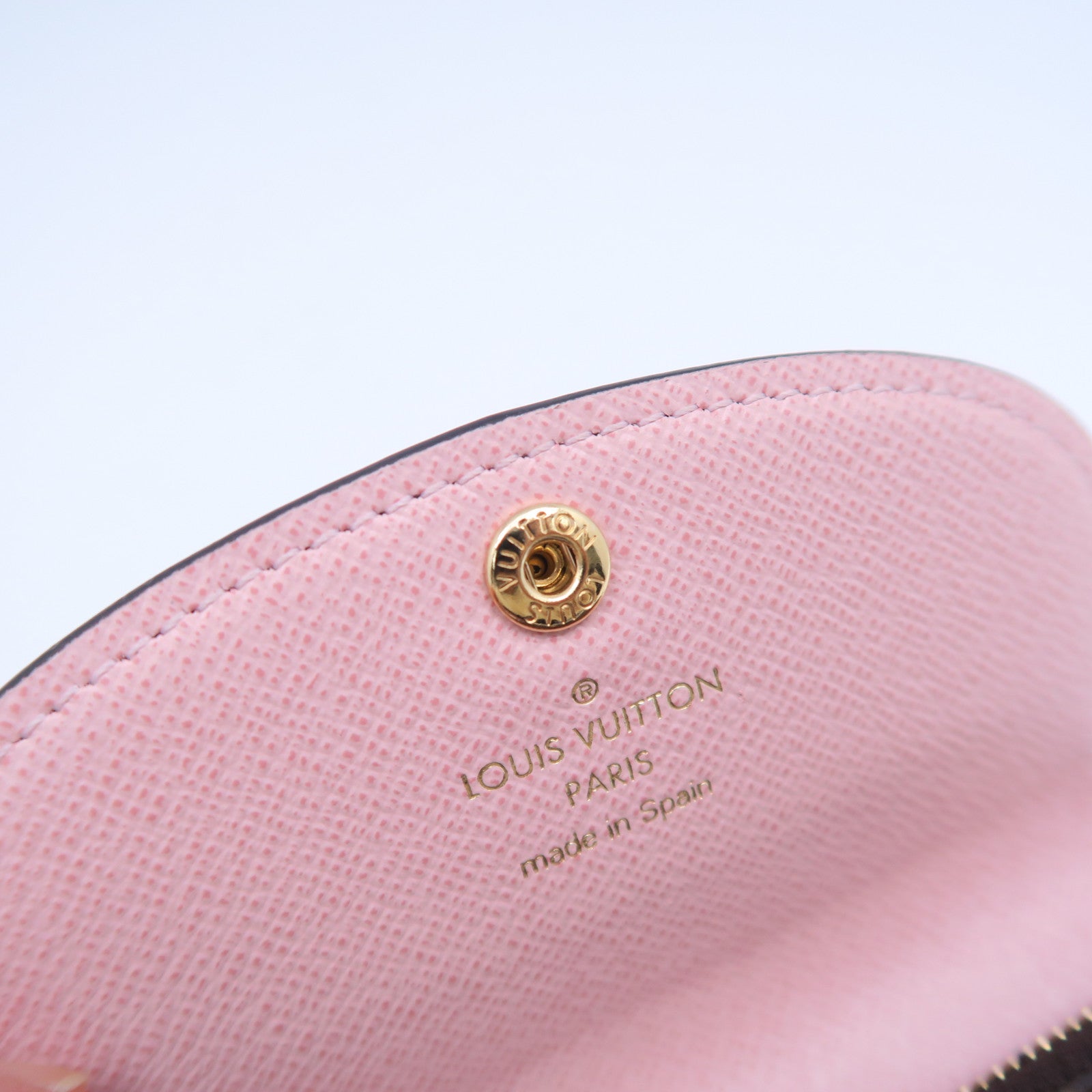 LOUIS VUITTON Monogram Rosalie Card Case金扣卡片套啡色/粉紅色
