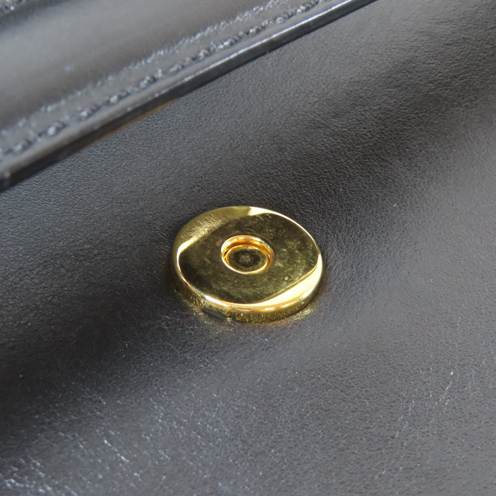 Valentino 牛皮皮革2Way Shoulder金扣手挽肩背兩用袋黑色