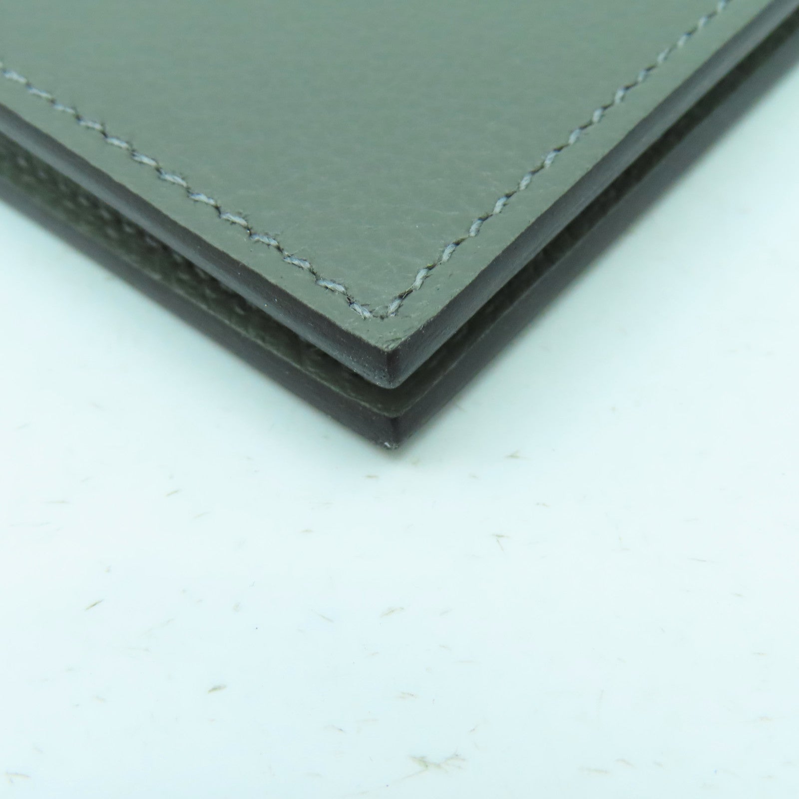 HERMES Evercolor皮革Citizen Twill Compact錢包積雨雲灰色