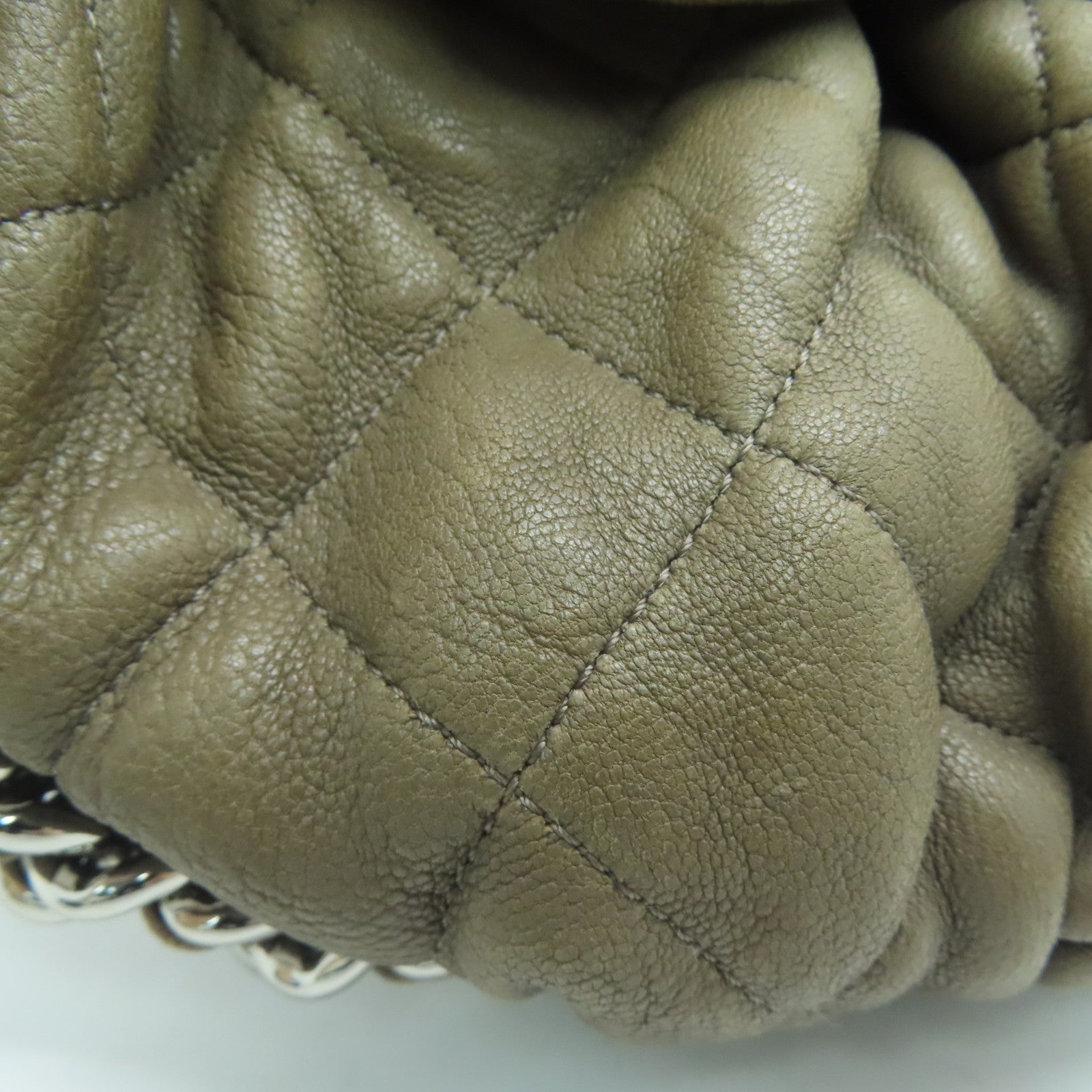 CHANEL 【激減優惠】菱格羊皮皮革Chain Shoulder Bag銀扣肩背袋啡色