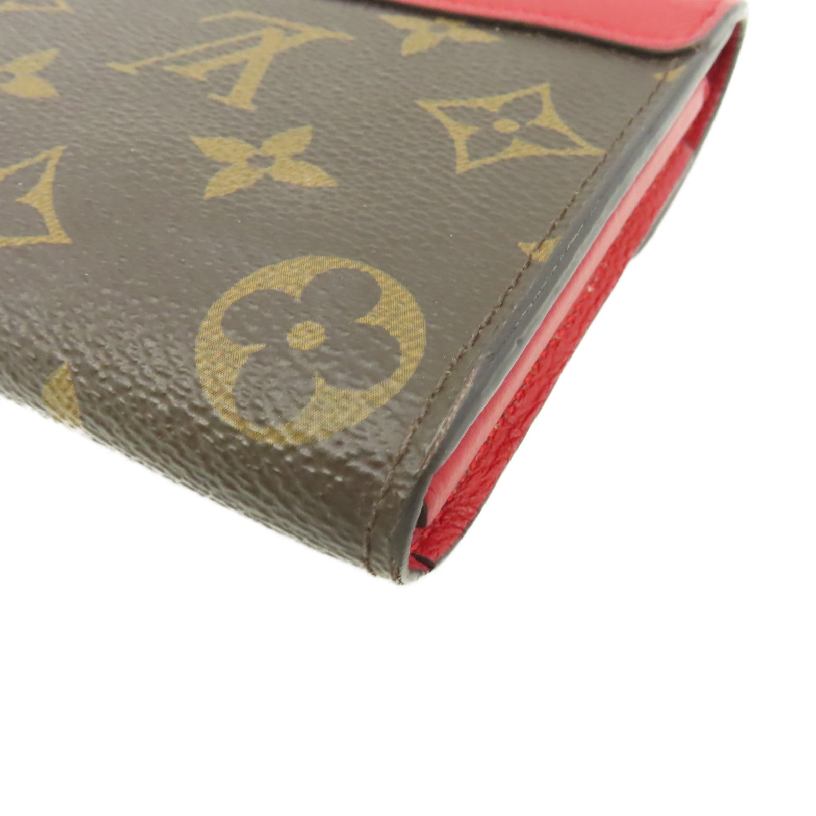LOUIS VUITTON 【激減優惠】Monogram Pallas Long Wallet金扣長錢包啡色/紅色