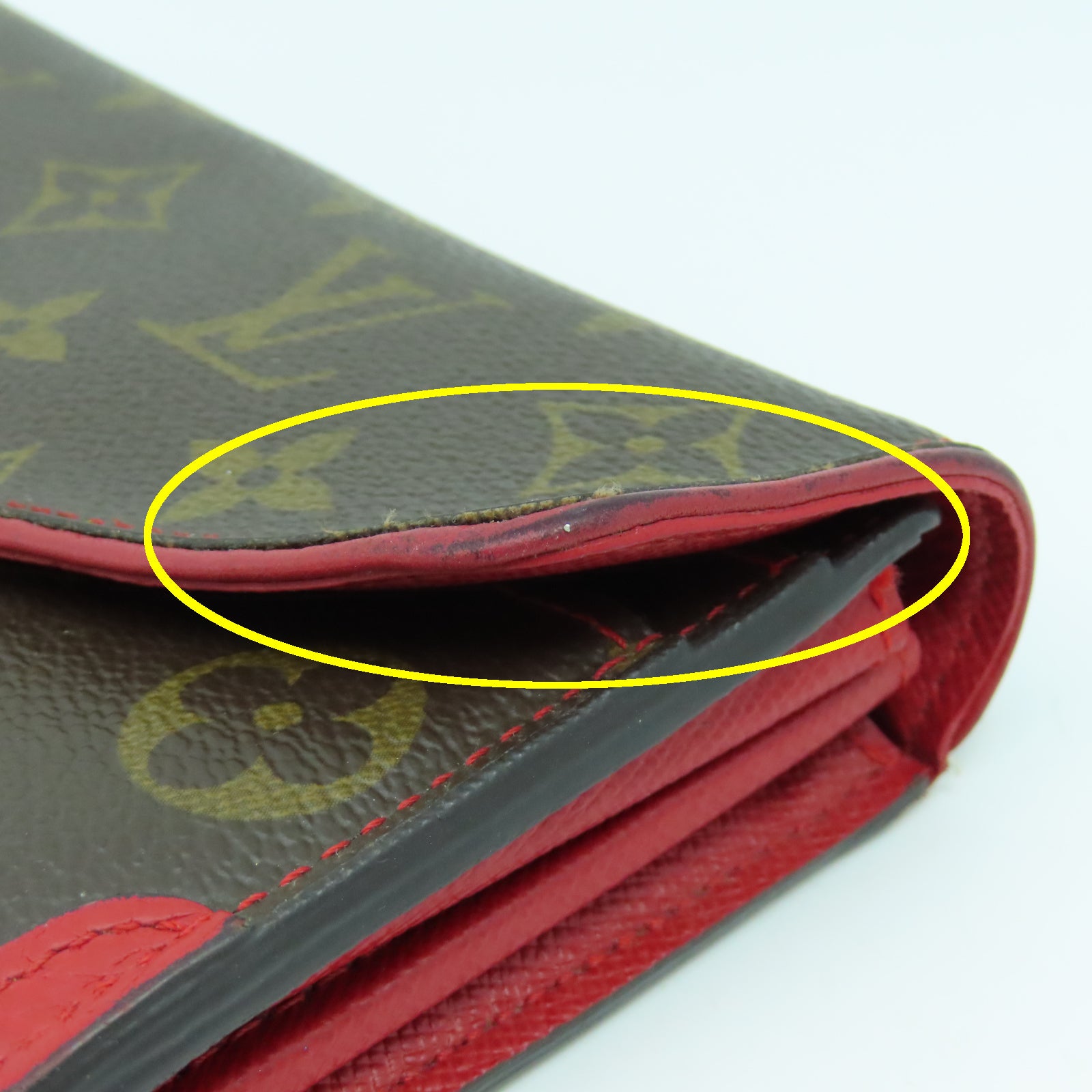 LOUIS VUITTON Monogram Sarah Wallet Retiro金扣長錢包啡色/紅色