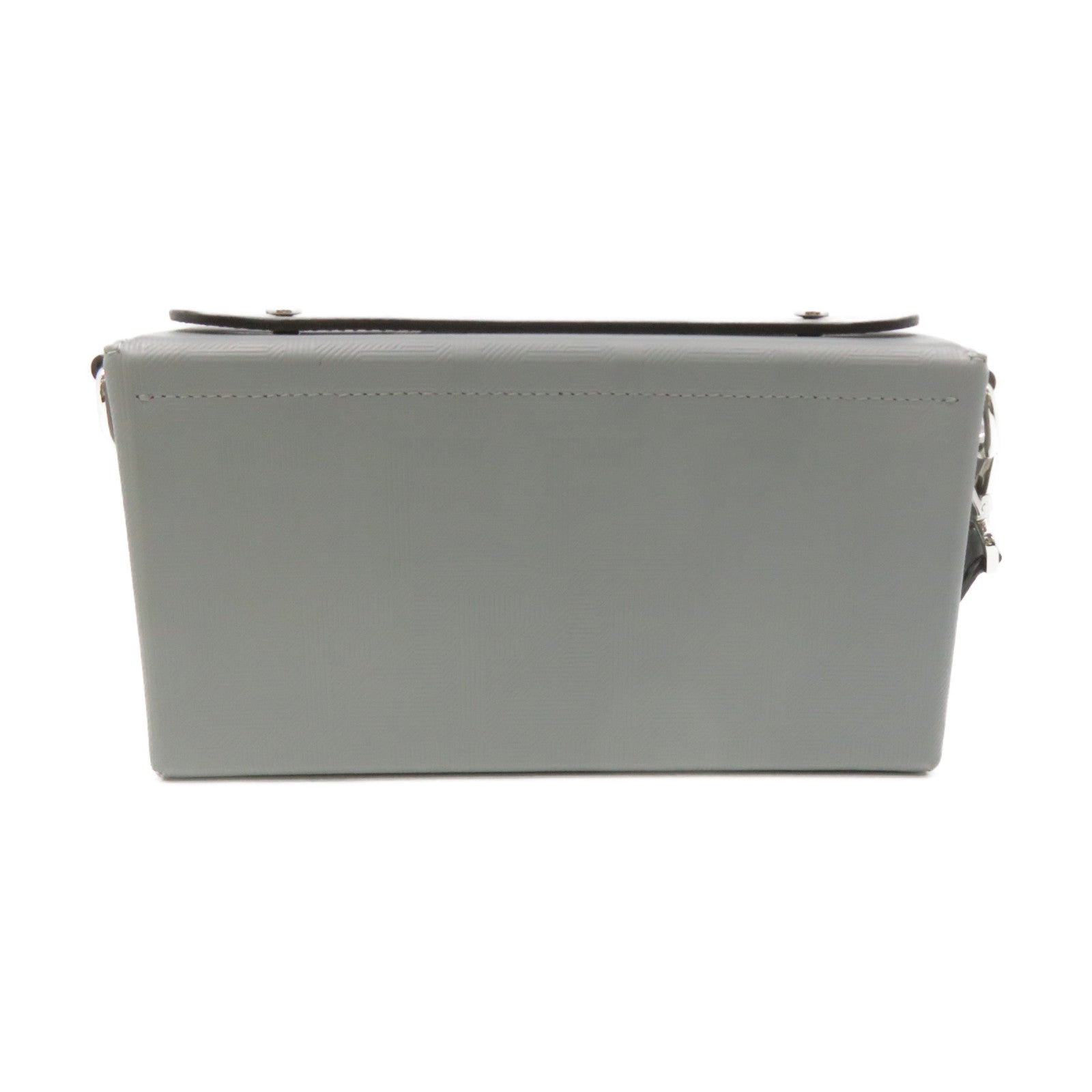 FENDI Cowhide Leather Soft Trunk Baguette 2Way Shoulder Bag Handle Shoulder Bag Gray