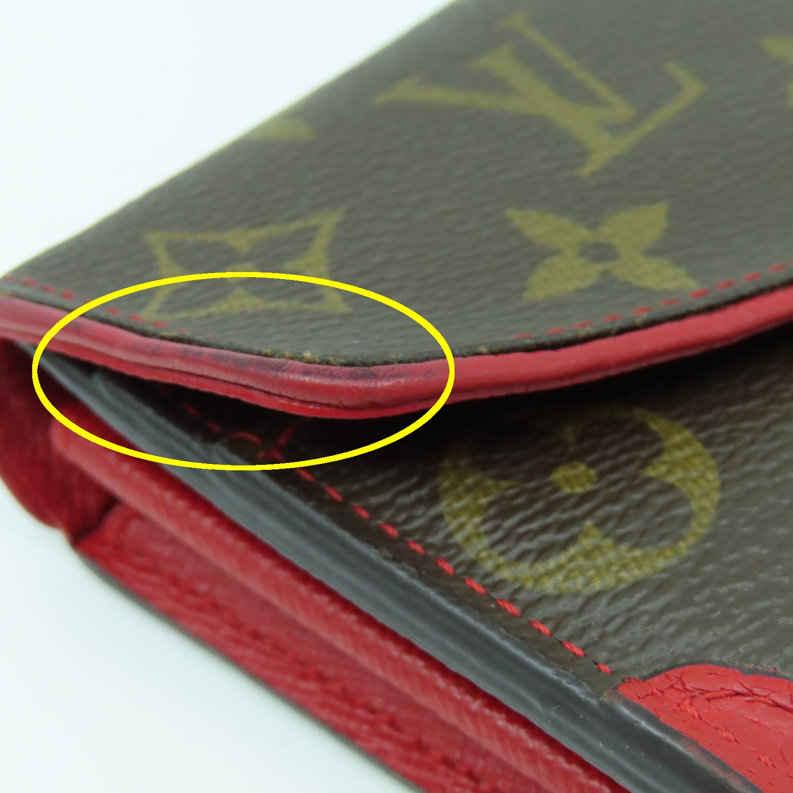 LOUIS VUITTON Monogram Sarah Wallet Retiro金扣長錢包啡色/紅色