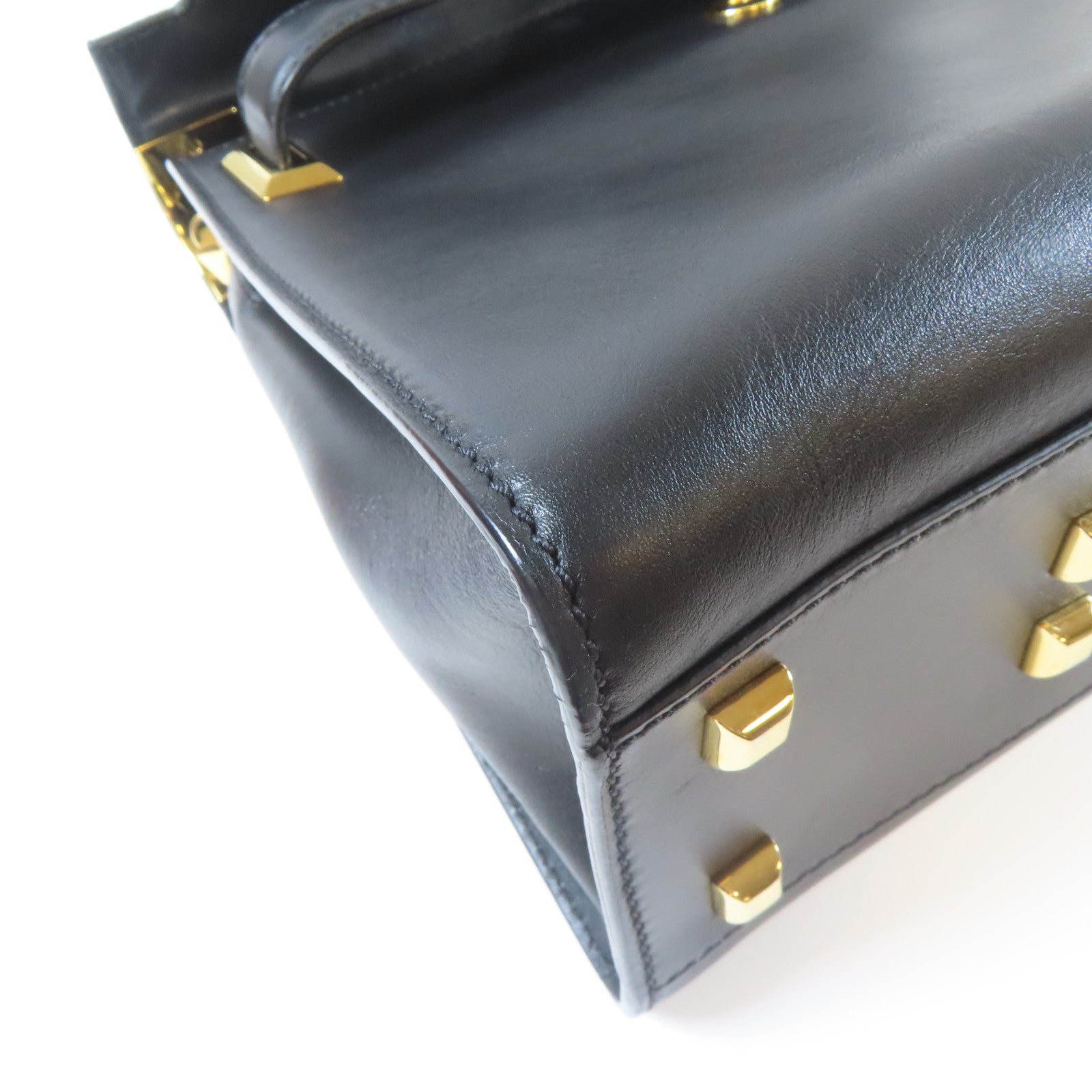Valentino 牛皮皮革2Way Shoulder金扣手挽肩背兩用袋黑色