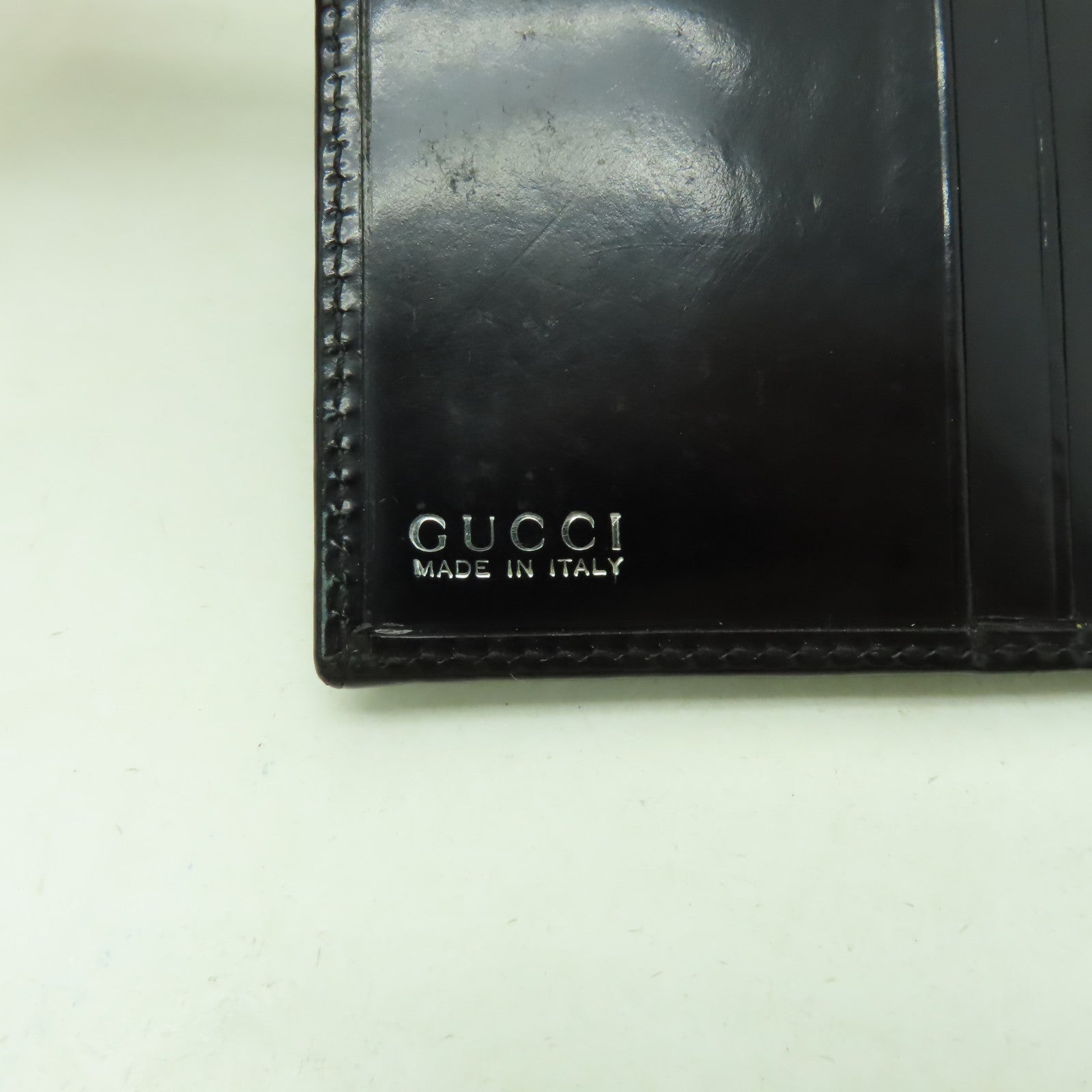 GUCCI 【激減優惠】牛皮皮革Wallet銀扣錢包黑色