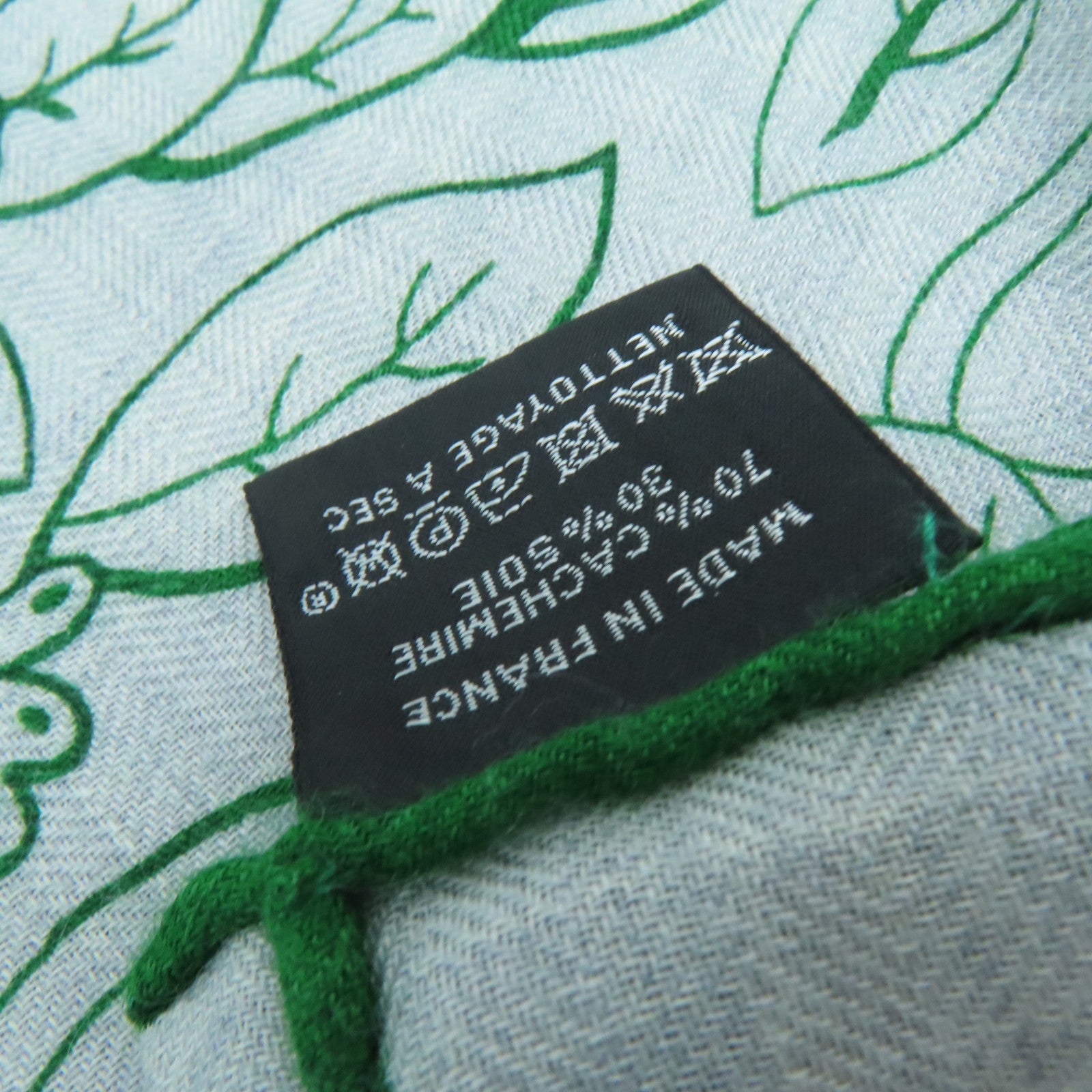 HERMES Cashmere/Silk Scarf Gray/Green