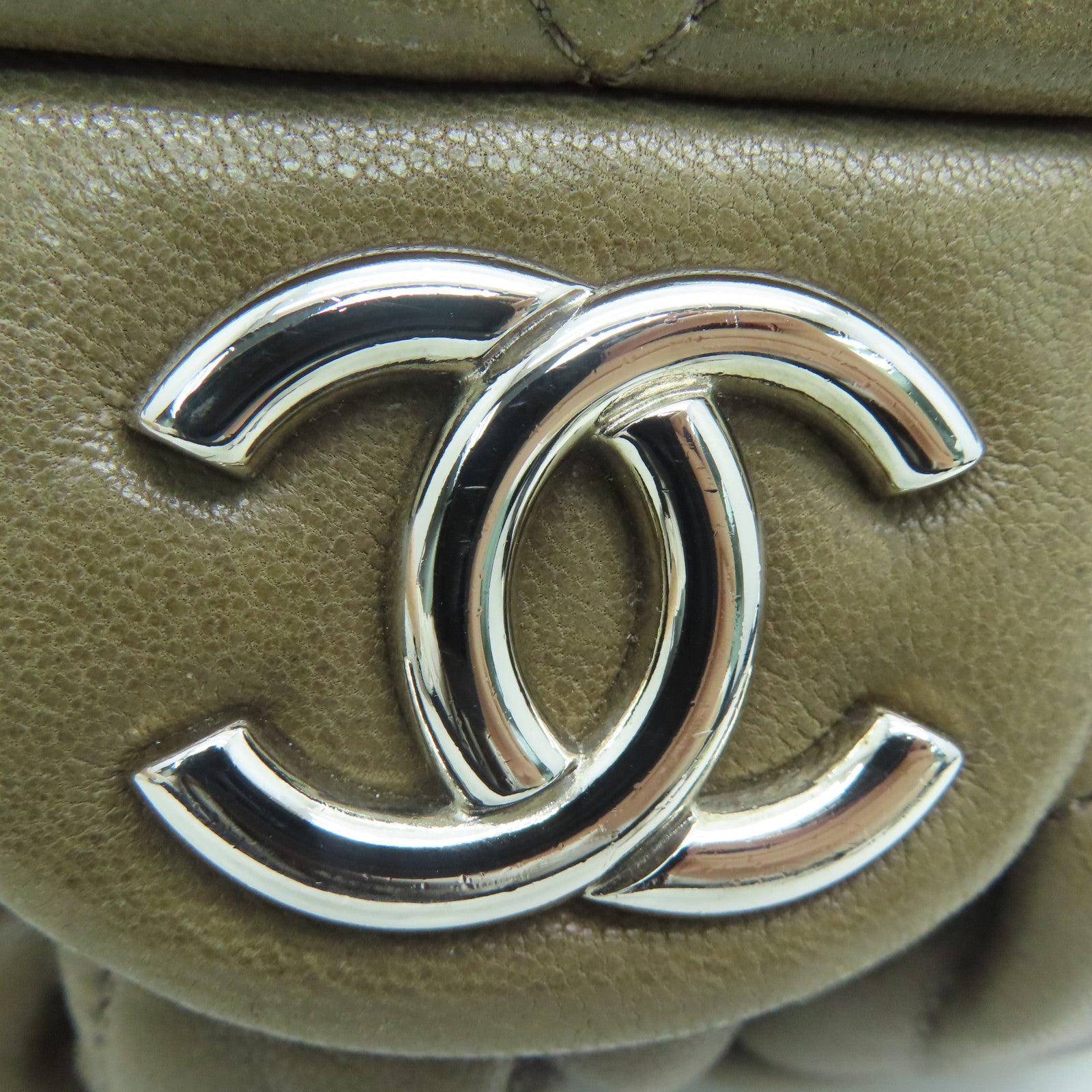 CHANEL 【激減優惠】菱格羊皮皮革Chain Shoulder Bag銀扣肩背袋啡色