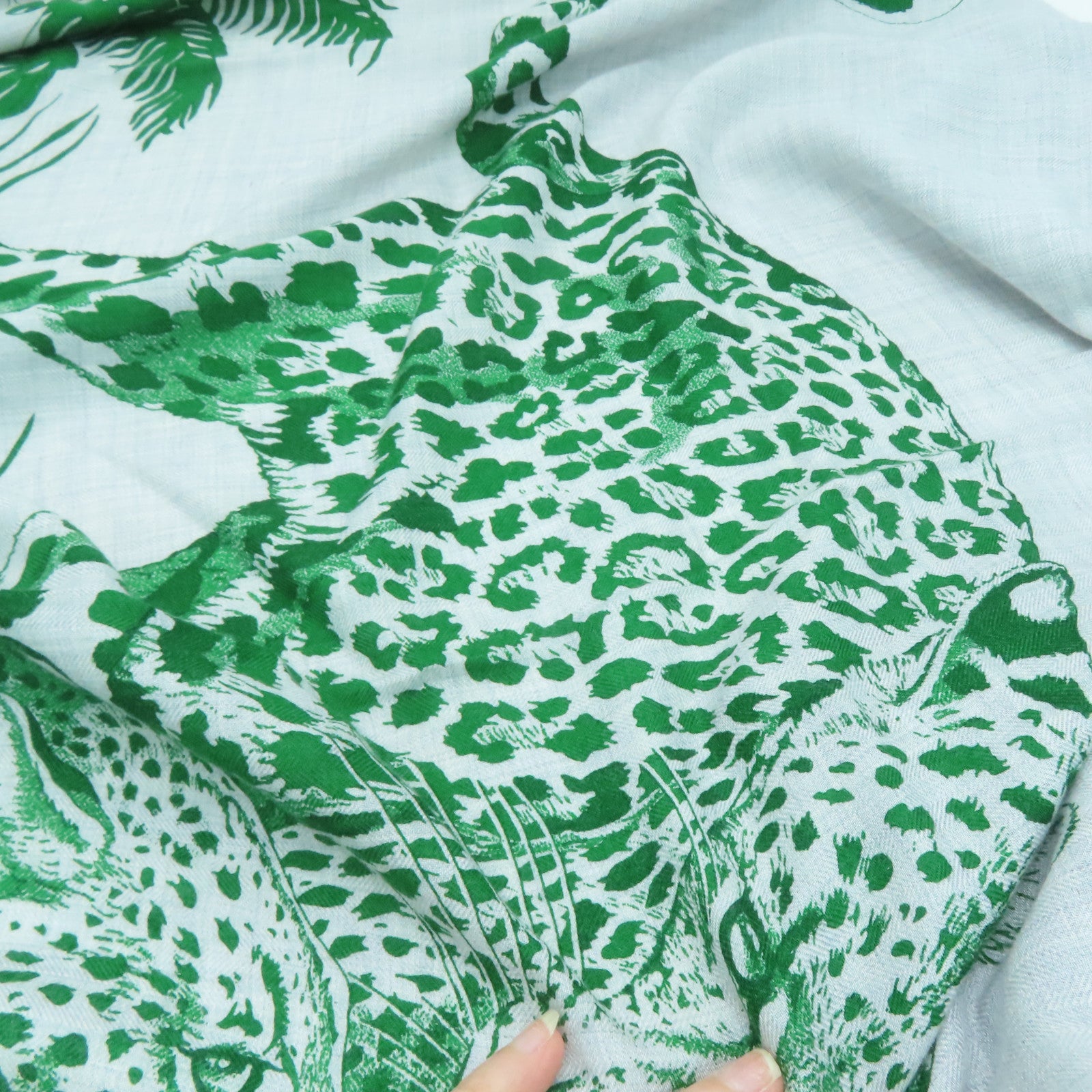 HERMES Cashmere/Silk Scarf Gray/Green