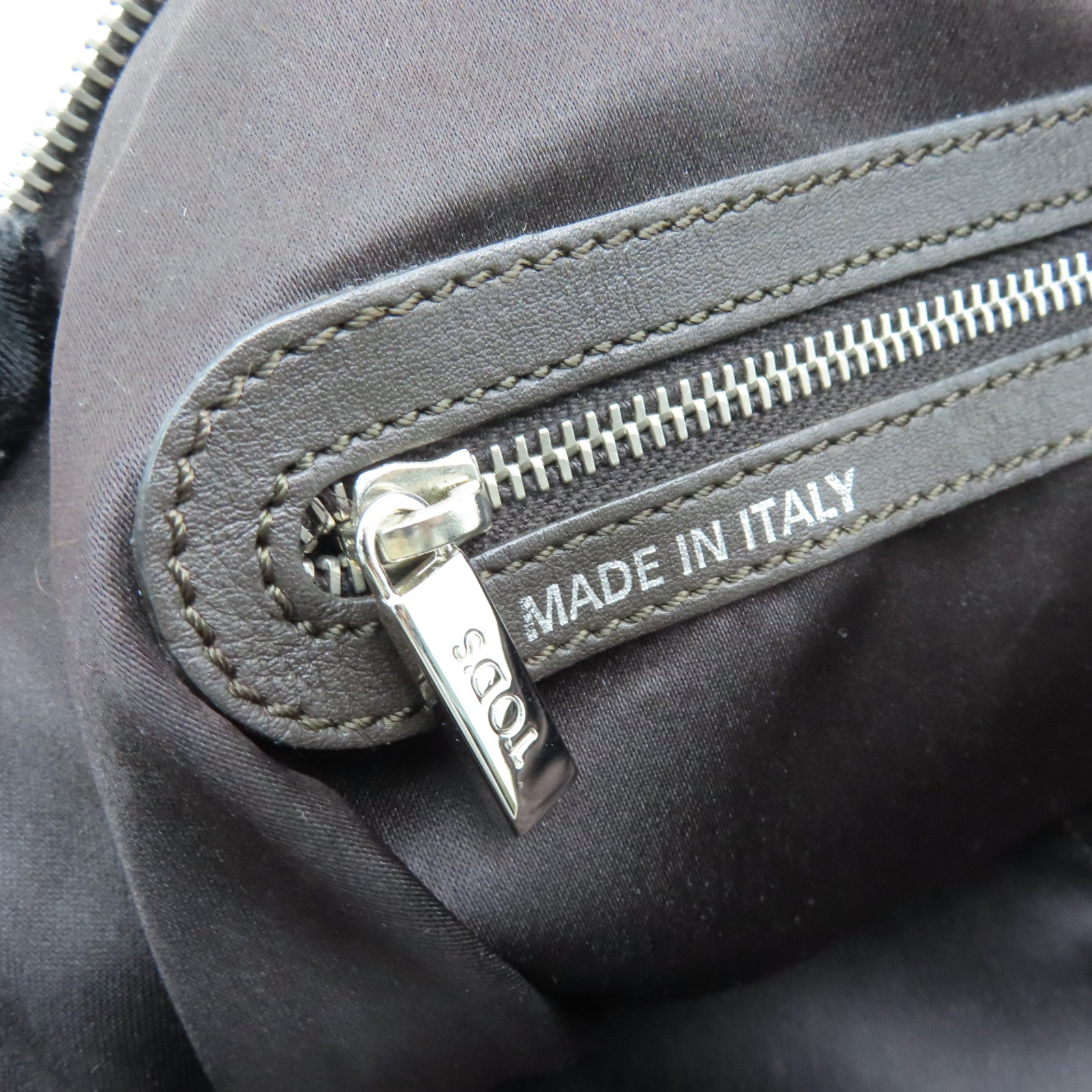 TOD'S 涂层帆布2 Way Shoulder银扣手挽肩背两用袋啡色
