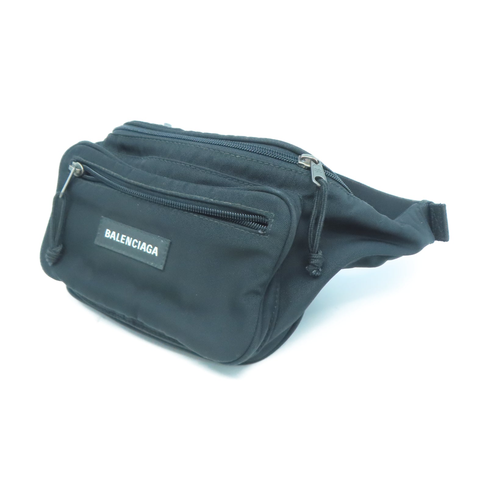 BALENCIAGA 【激減優惠】尼龍Waist Bag銀扣腰包黑色