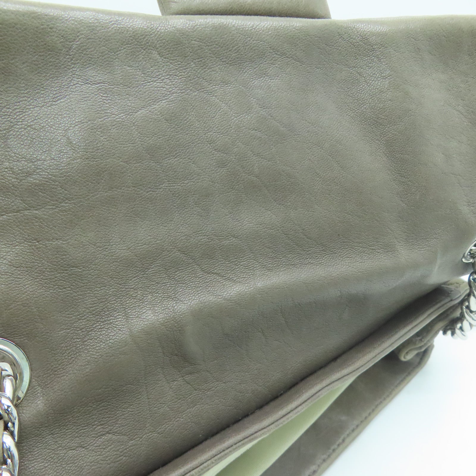 CHANEL 【激減優惠】菱格羊皮皮革Chain Shoulder Bag銀扣肩背袋啡色