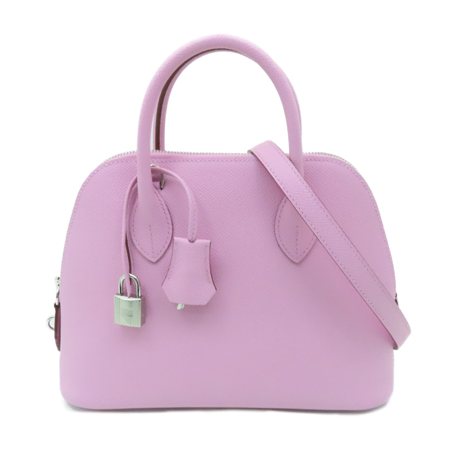 HERMES Epsom皮革Bolide 1923 25 Bag銀扣手挽肩背兩用袋Mauve Sylvestre錦葵紫色
