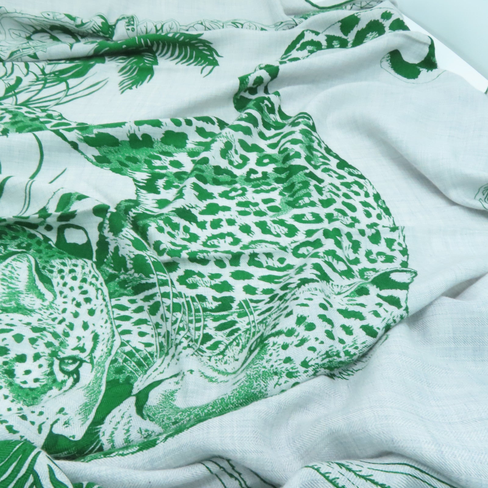 HERMES Cashmere/Silk Scarf Gray/Green
