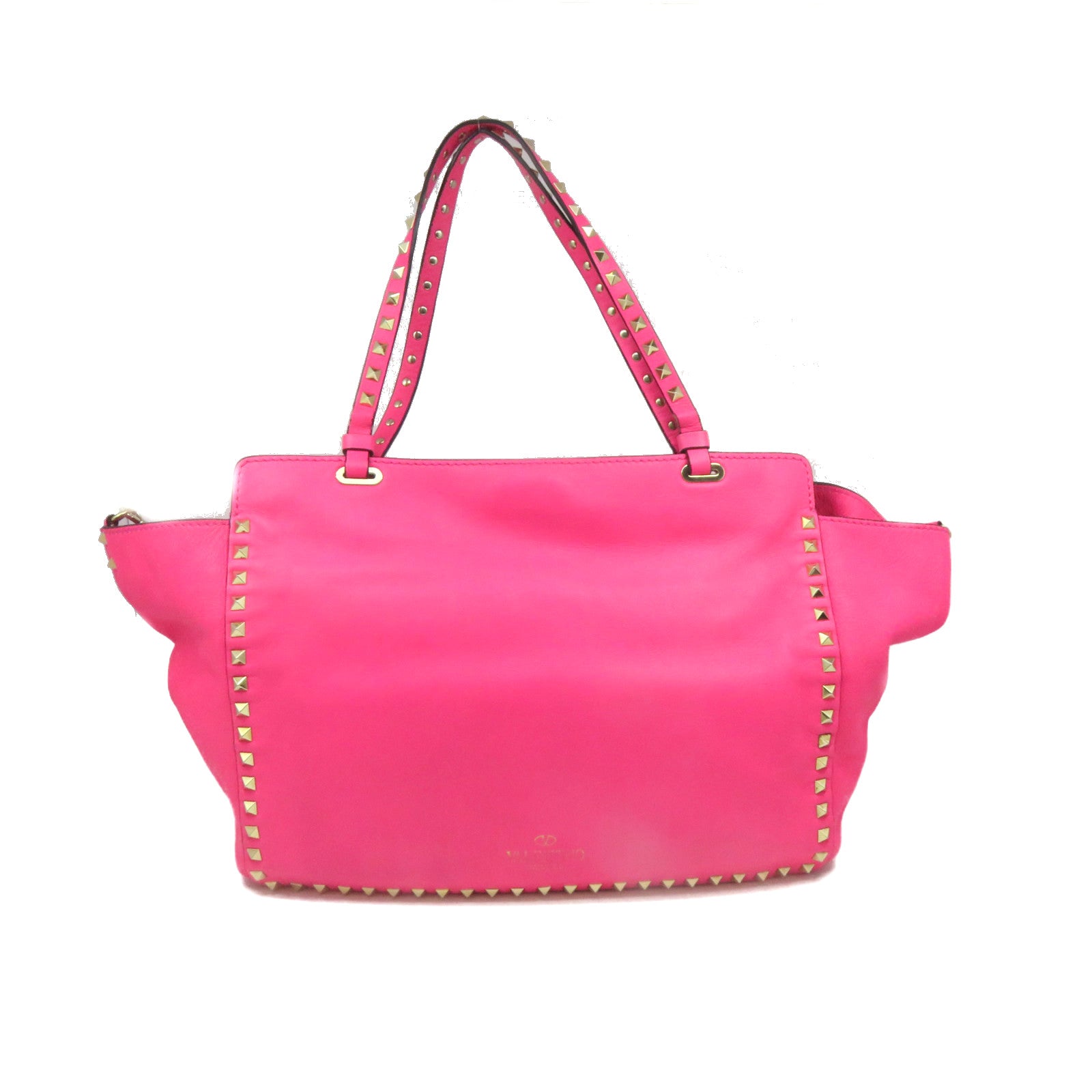 Valentino Sheepskin Leather Rock Studs 2Way Shoulder Bag Handle Shoulder Bag Pink