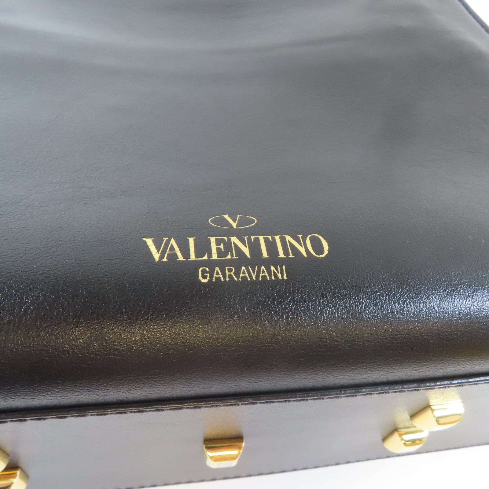 Valentino 牛皮皮革2Way Shoulder金扣手挽肩背兩用袋黑色