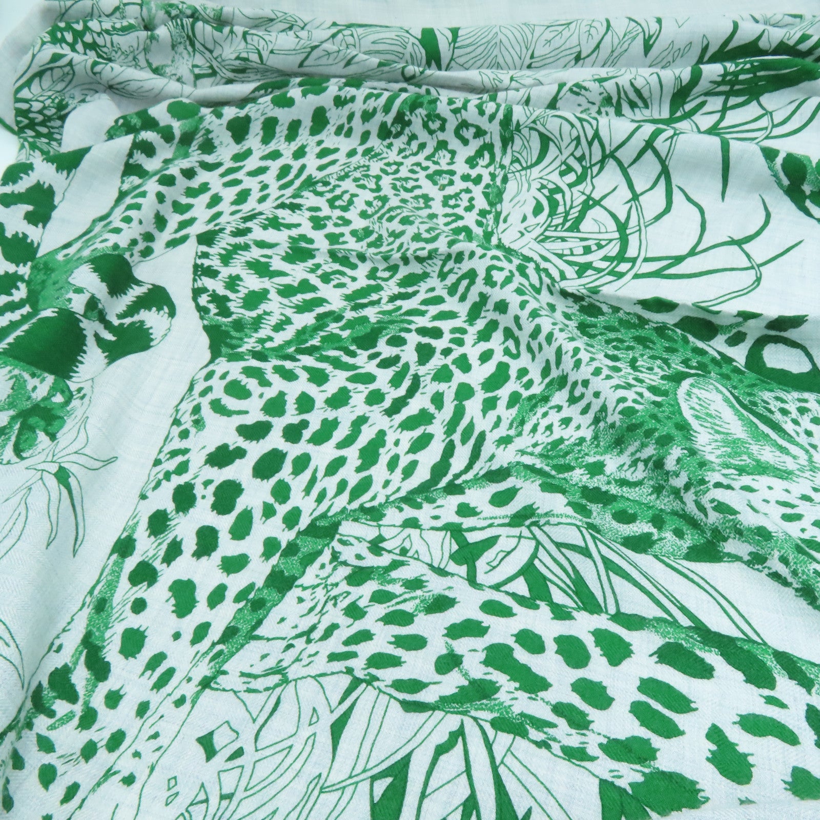 HERMES Cashmere/Silk Scarf Gray/Green