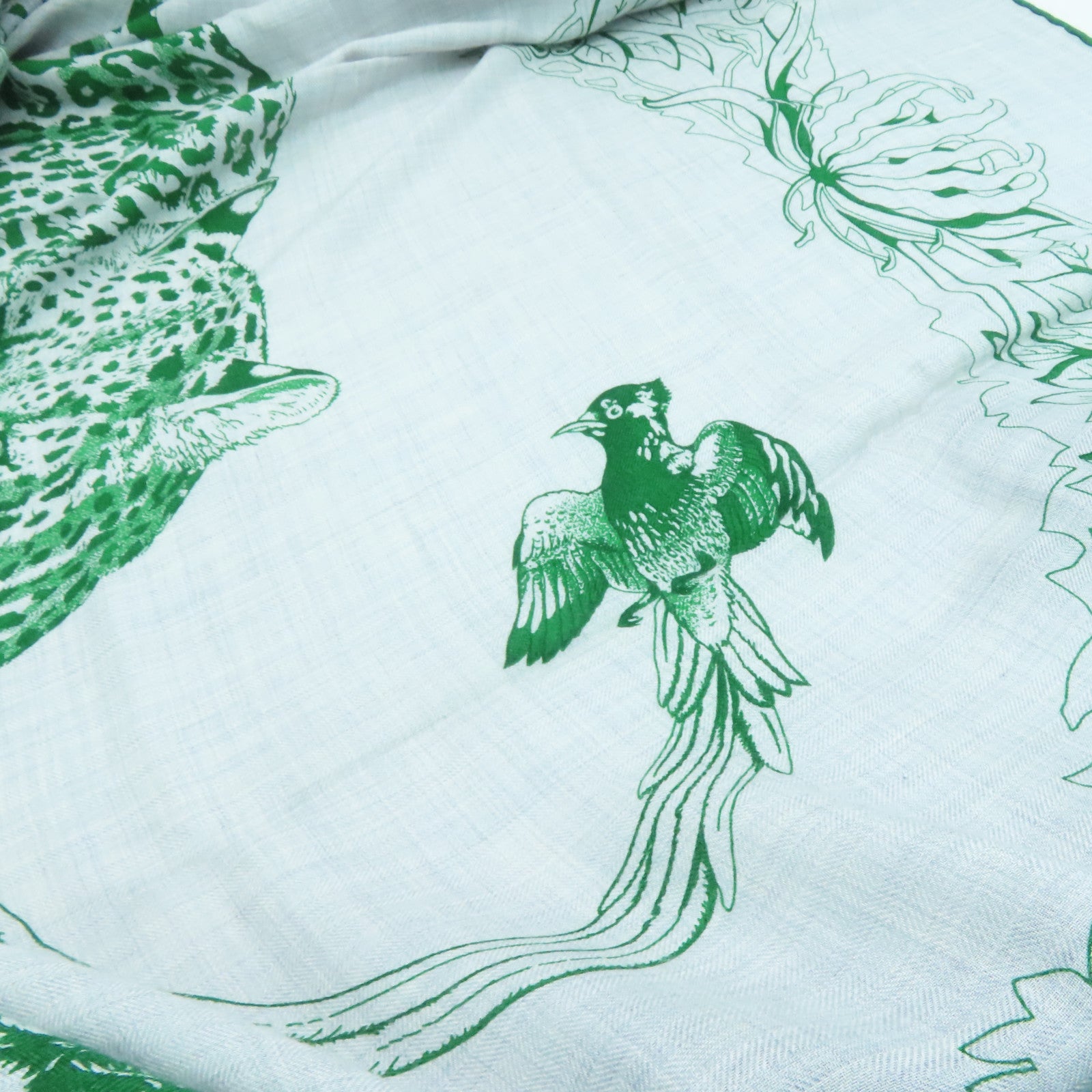 HERMES Cashmere/Silk Scarf Gray/Green