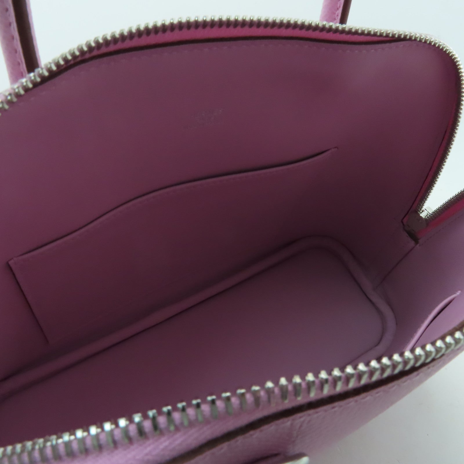 HERMES Epsom皮革Bolide 1923 25 Bag銀扣手挽肩背兩用袋Mauve Sylvestre錦葵紫色