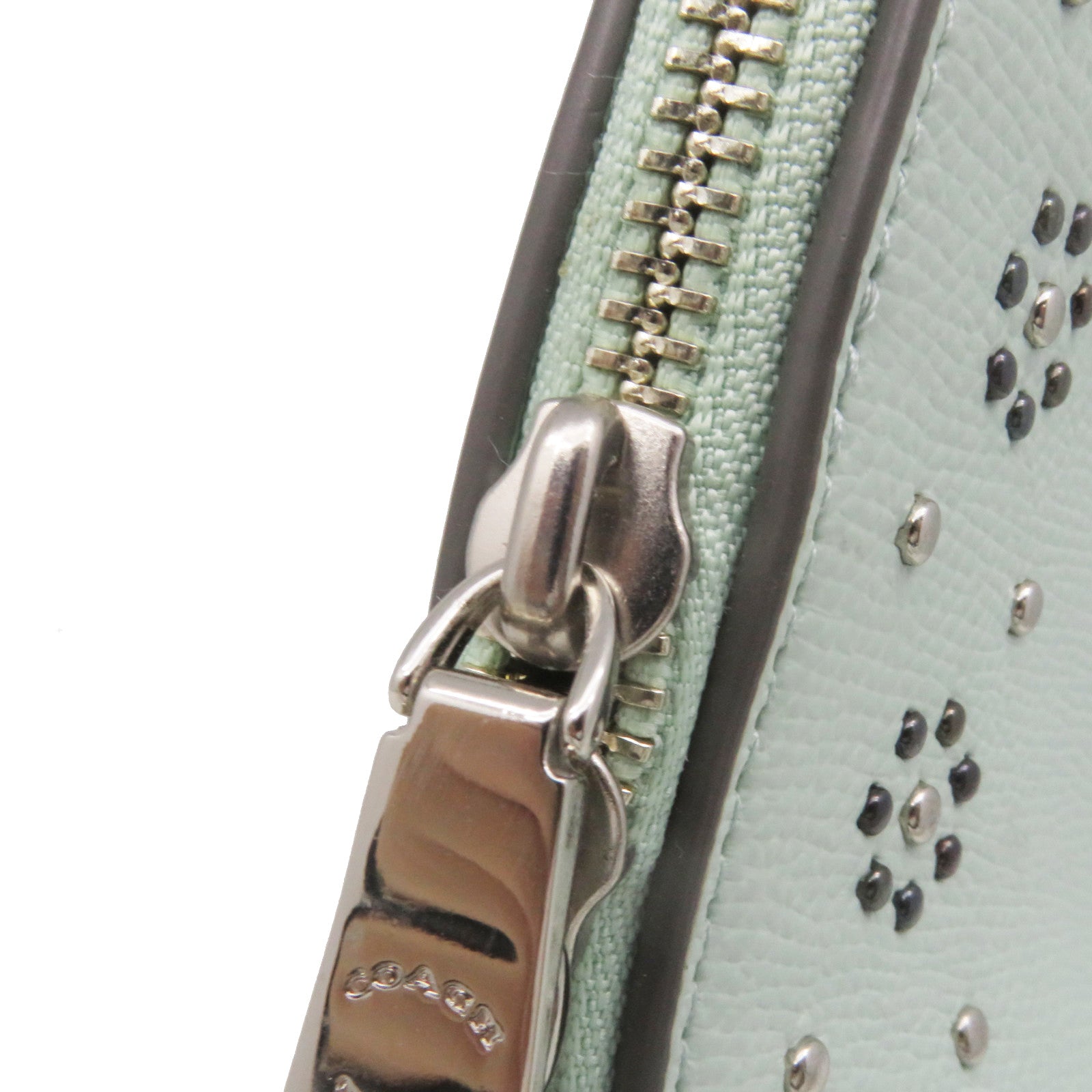 COACH 牛皮皮革2Way Shoulder Bag手挽肩背兩用袋湖綠色
