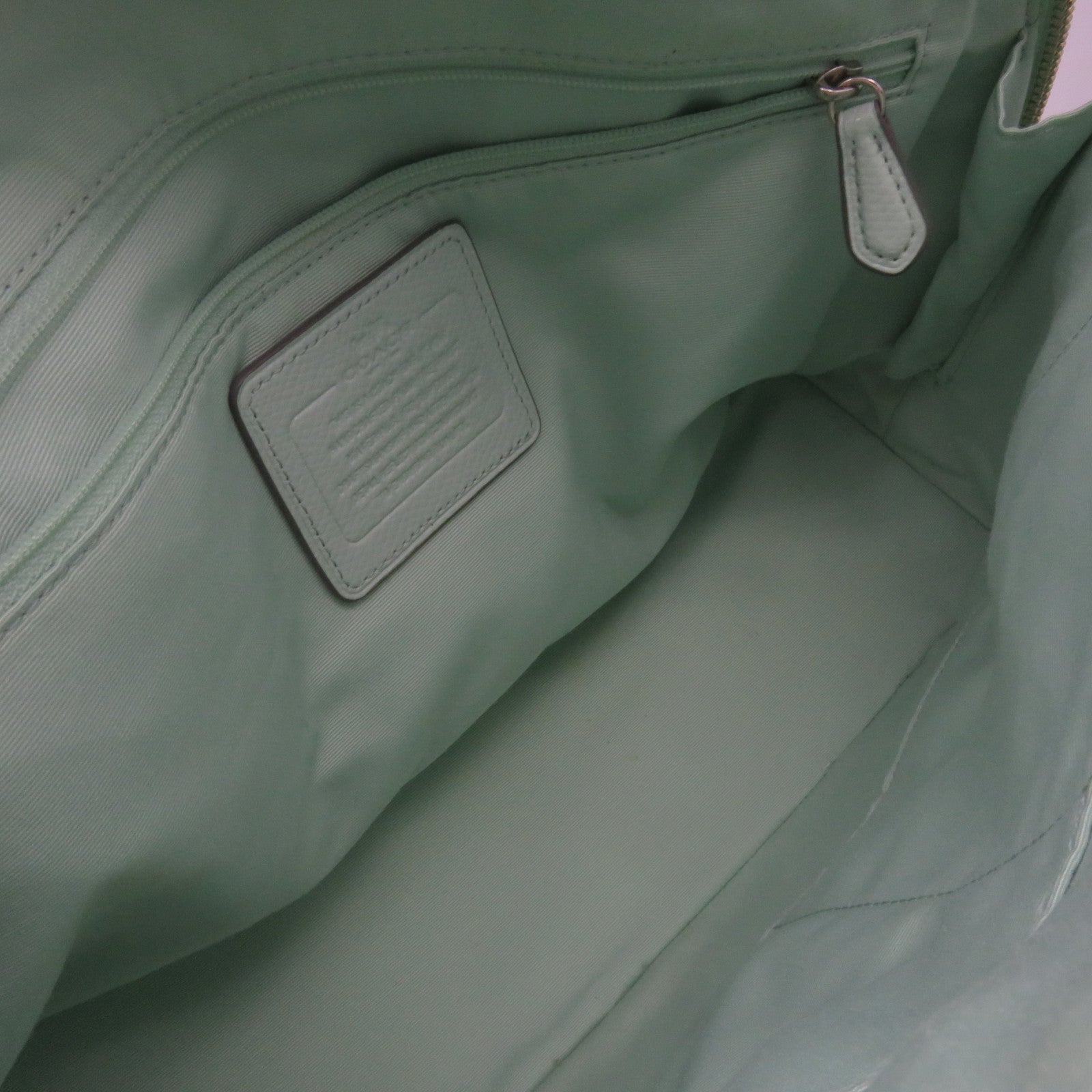 COACH 牛皮皮革2Way Shoulder Bag手挽肩背兩用袋湖綠色